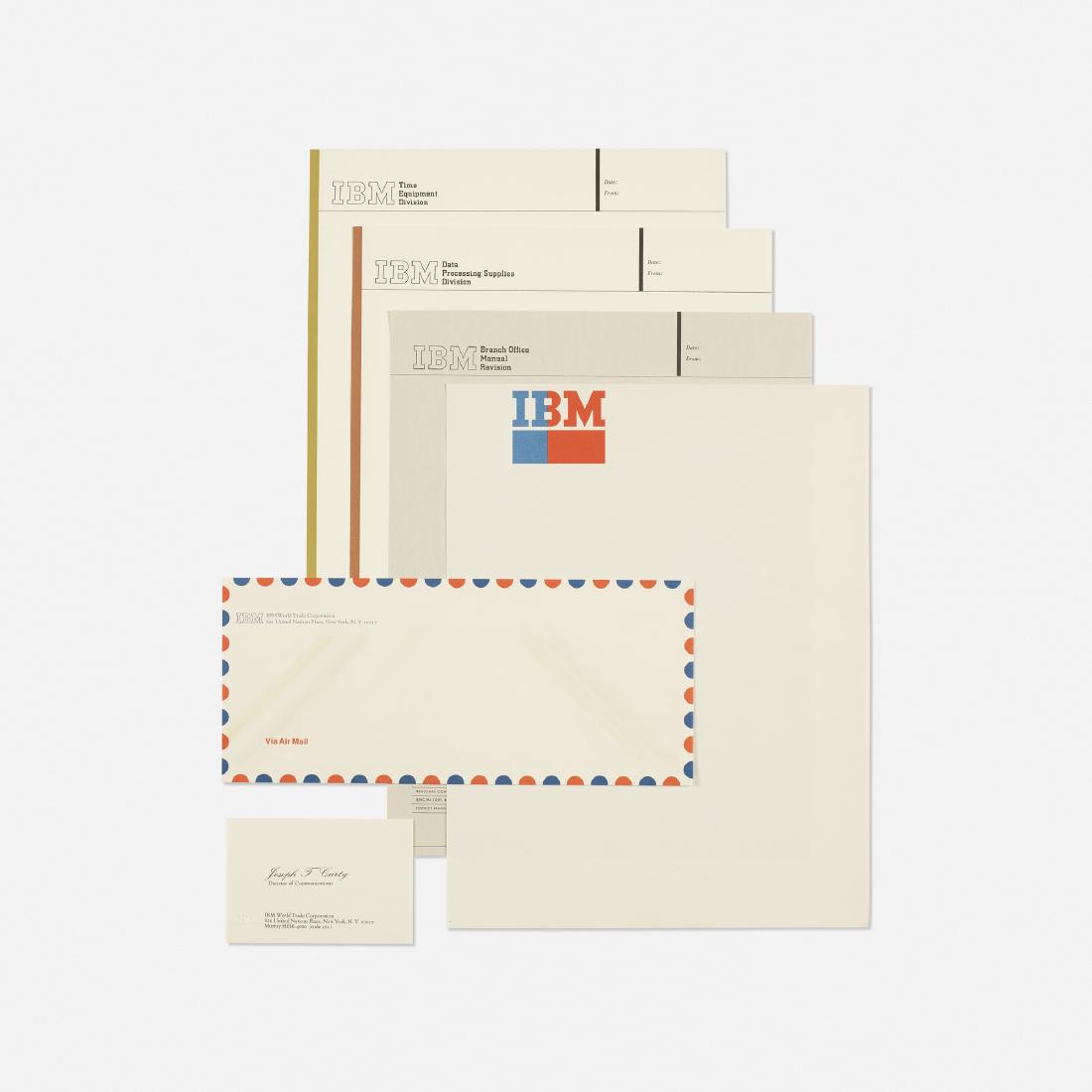 Paul Rand, IBM stationery collection: Paul Rand IBM stationery collection USA, c. 1960offset lithograph on paper11 h × 8.5 w in (28 × 22 cm) Collection includes thirty-eight sheets of stationery, seven envelopes, one busi
