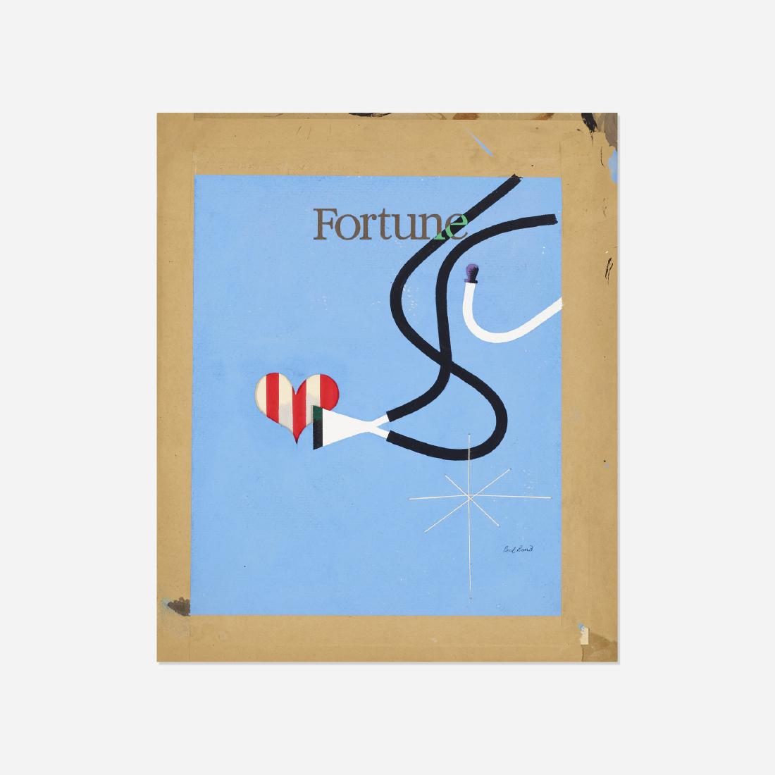 Paul Rand, Fortune Magazine cover study: Paul Rand Fortune Magazine cover study USA, c. 1950acrylic, string and collage on board15.5 h × 13 w in (39 × 33 cm) Signed to lower right: [Paul Rand].