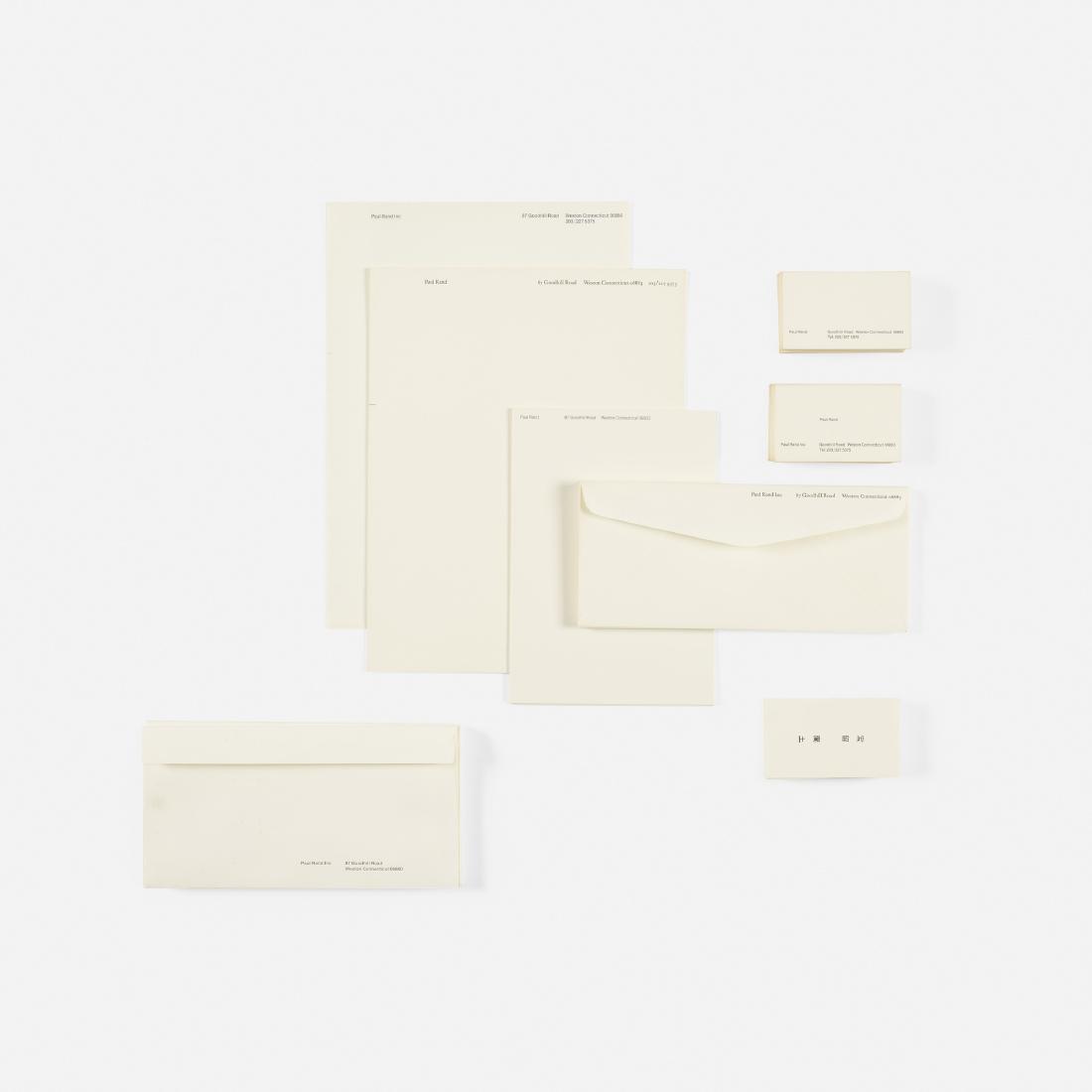 Paul Rand, personal stationary collection: Paul Rand personal stationery collection USA, 1960-1980printed paper8.5 w × 11 h in (22 × 28 cm) Collection includes Serif stationery, Sans Serif stationery and Japanese business card
