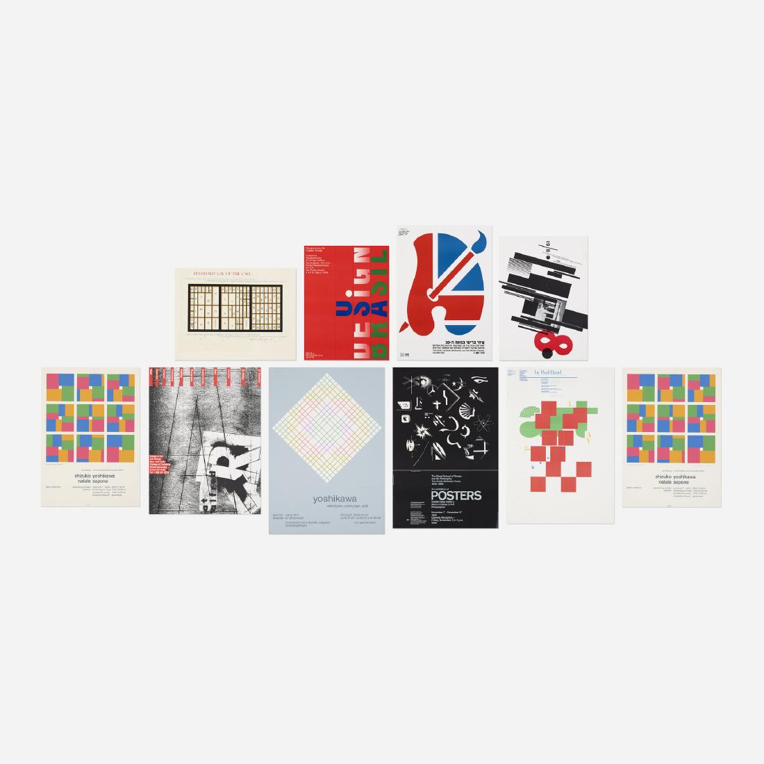 Various Designers, 10 posters from the library of Paul: Various Designers collection of ten posters from the library of Paul Rand 1977-1992offset lithograph on paper39 h × 27.5 w in (99 × 70 cm) Collection is comprised of ten posters inclu