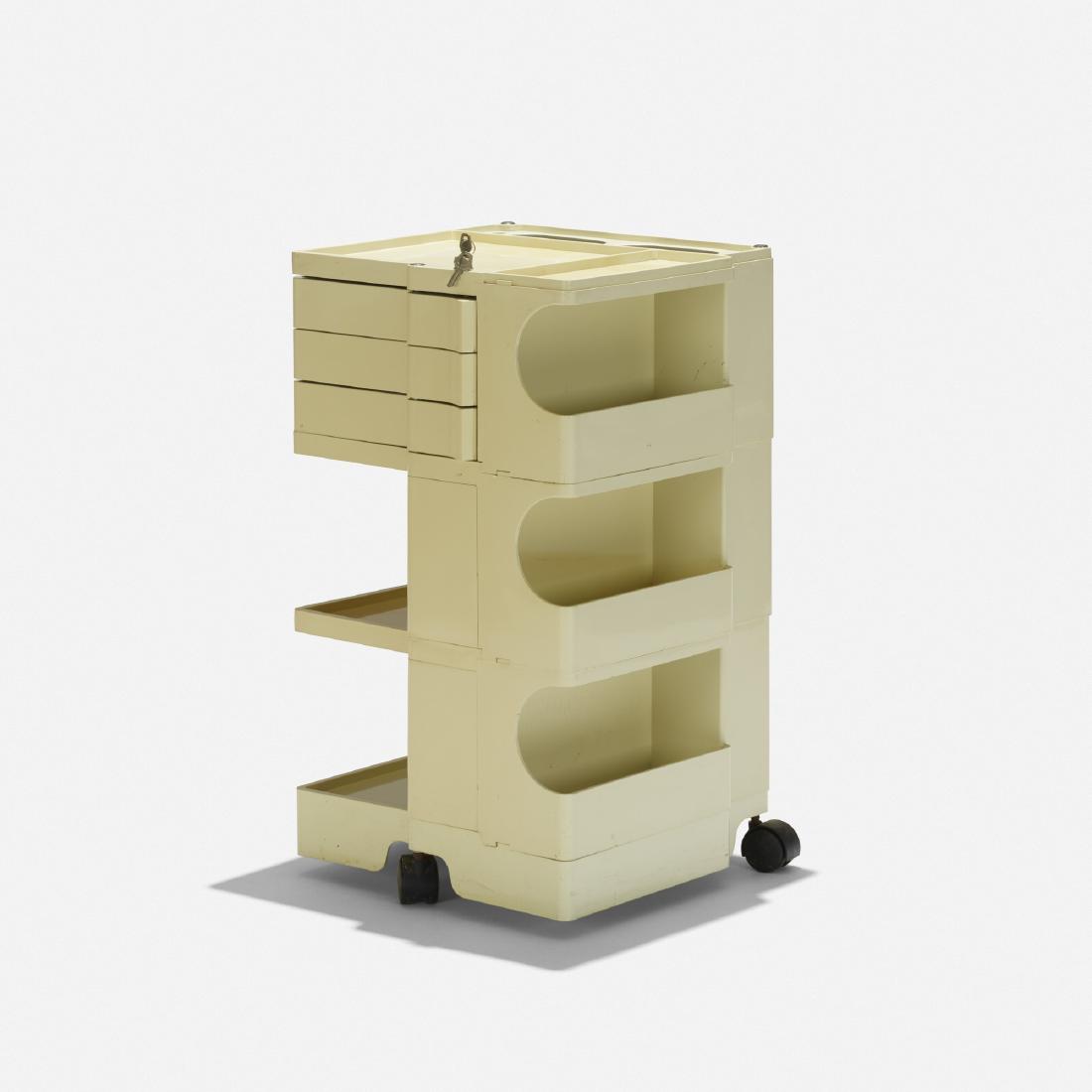 Joe Colombo, Early Boby 3 portable storage system: Joe Colombo Early Boby 3 portable storage system BieffeplastItaly, 1969molded plastic17 w × 16.5 d × 29 h in (43 × 42 × 74 cm) This early model was used by Paul Rand