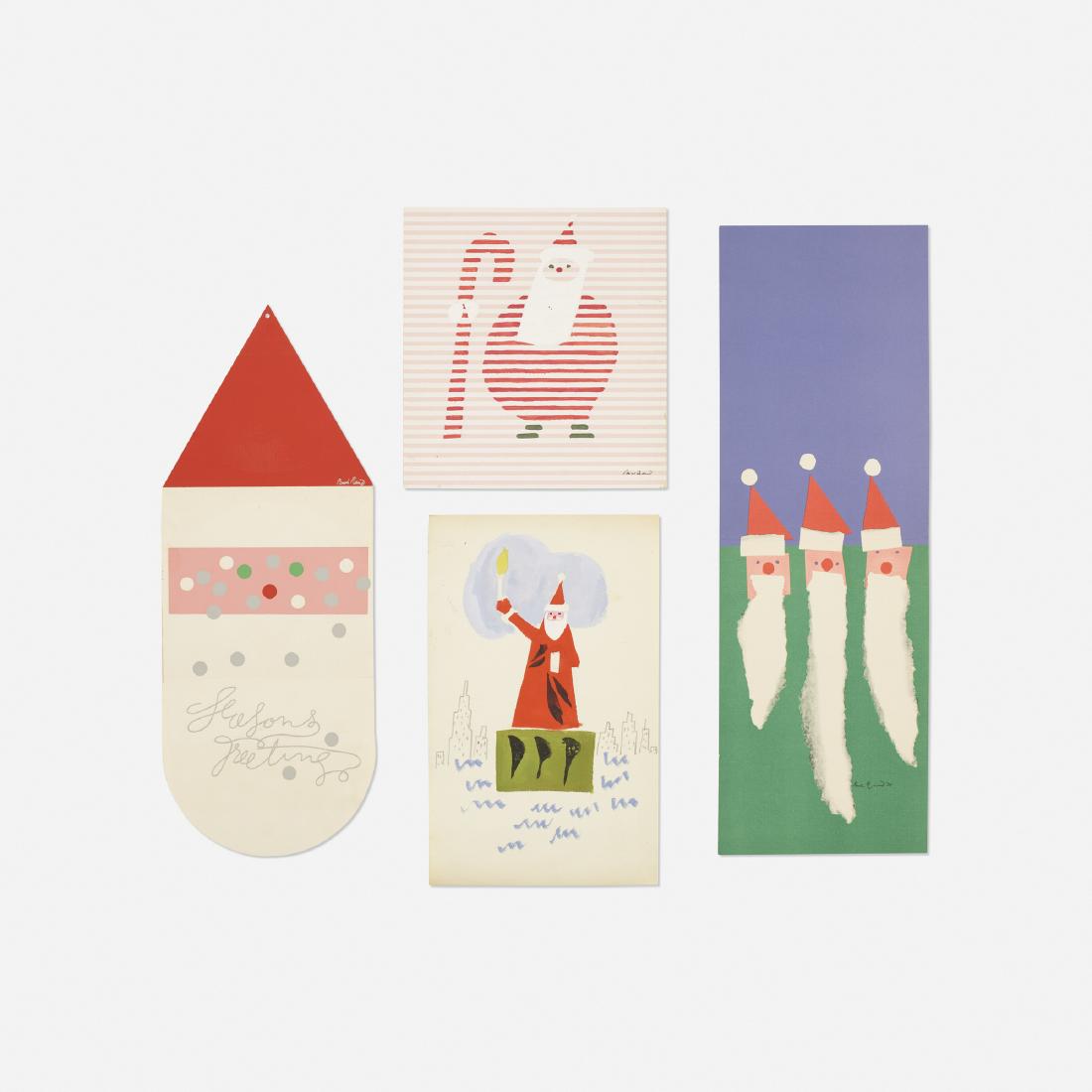 Paul Rand, collection of 28 Christmas drawings: Paul Rand collection of twenty-eight Christmas drawings USA, c. 1955acrylic on paper and cardstock with collaged elements11.75 h × 10 w in (30 × 25 cm) Some works in this collection w