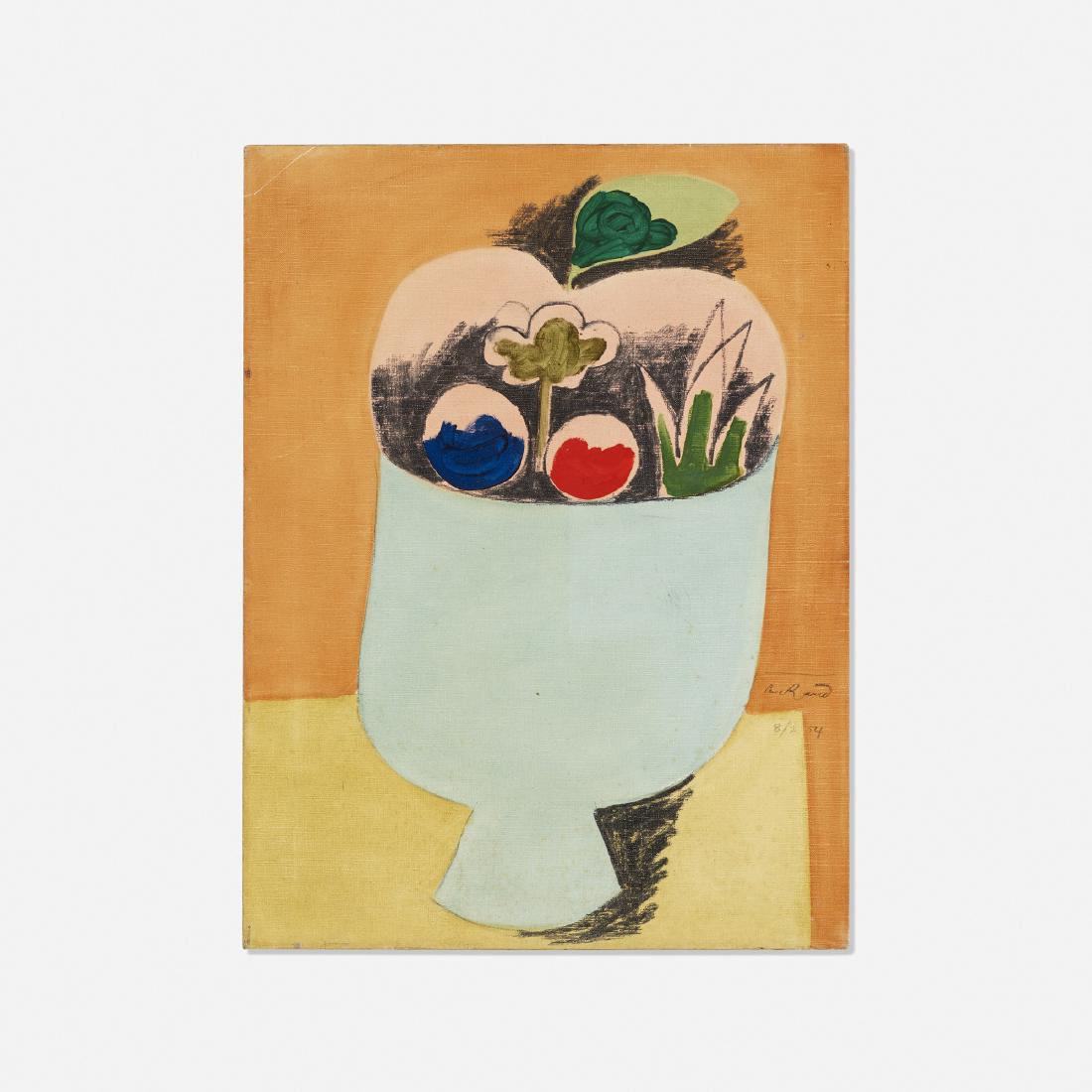 Paul Rand, Untitled: Paul Rand Untitled USA, 1954oil on canvas24 h × 18 w in (61 × 46 cm) Signed and dated to lower right: [Paul Rand 8/2 54]. Literature: Paul Rand: Modernist D