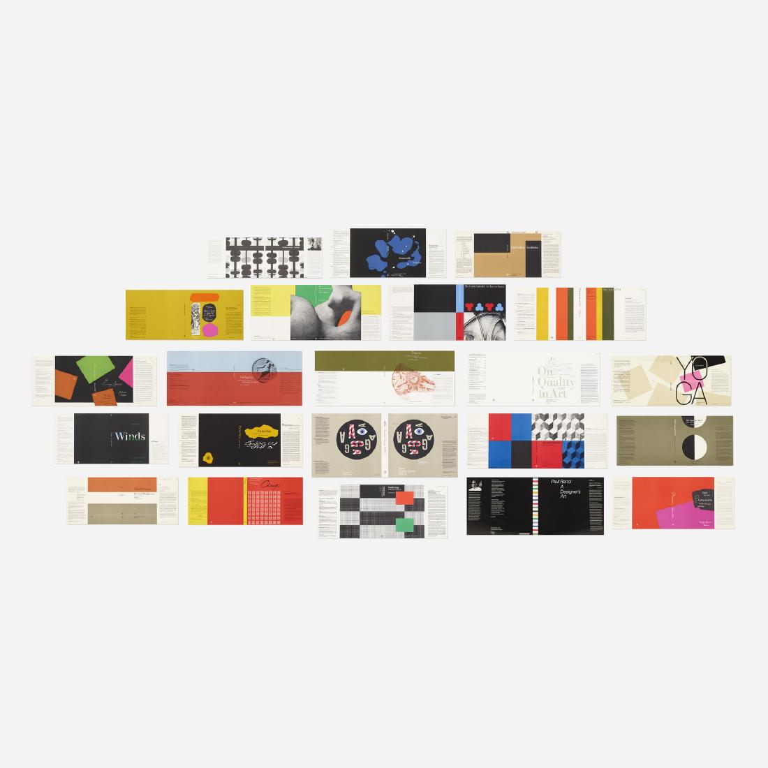 Paul Rand, collection of 38 hardcover dust jacket: Paul Rand collection of thirty-eight hardcover dust jacket designs USA, c. 1960offset lithograph on paper12..25 w × 27 d in (30 × 69 cm) Collection includes designs for various public