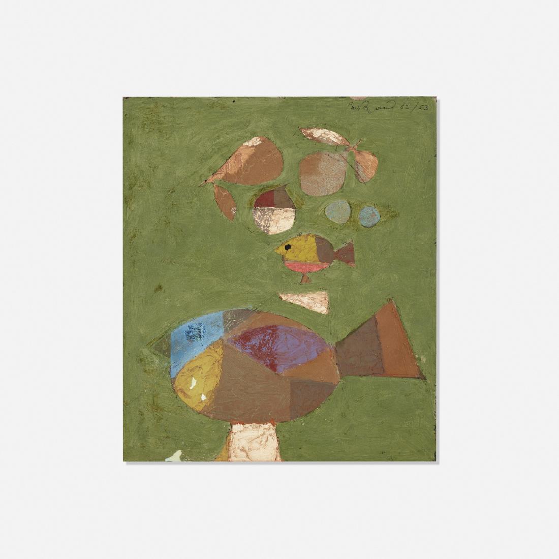 Paul Rand, Untitled: Paul Rand Untitled USA, 1952/53oil on masonite14.75 h × 12.75 w in (37 × 32 cm) Signed and dated to upper right: [Paul Rand 52/53].