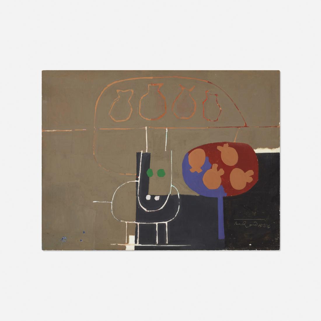 Paul Rand, Untitled: Paul Rand Untitled USA, 1954oil on canvas30 h × 40 w in (76 × 102 cm) Signed and dated to lower right: [Paul Rand 4-54].