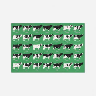 Stephen Frykholm, Thirty-Five Cows: Stephen Frykholm Thirty-Five Cows USA, 1981screenprint on paper24.5 h × 36.5 w in (62 × 93 cm) Signed, titled, dated and numbered to lower edge: [Thirty Five Cows 2/60 Stephen Frykhol