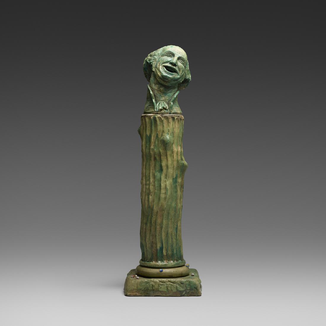 Robert Arneson, Laughing George: Robert Arneson Laughing George 1976glazed earthenware, marbles72 h × 22 w × 23 d in (183 × 56 × 58 cm) Signed, dated and inscribed to lower edge 'Arneson 1976 Laffin Georg