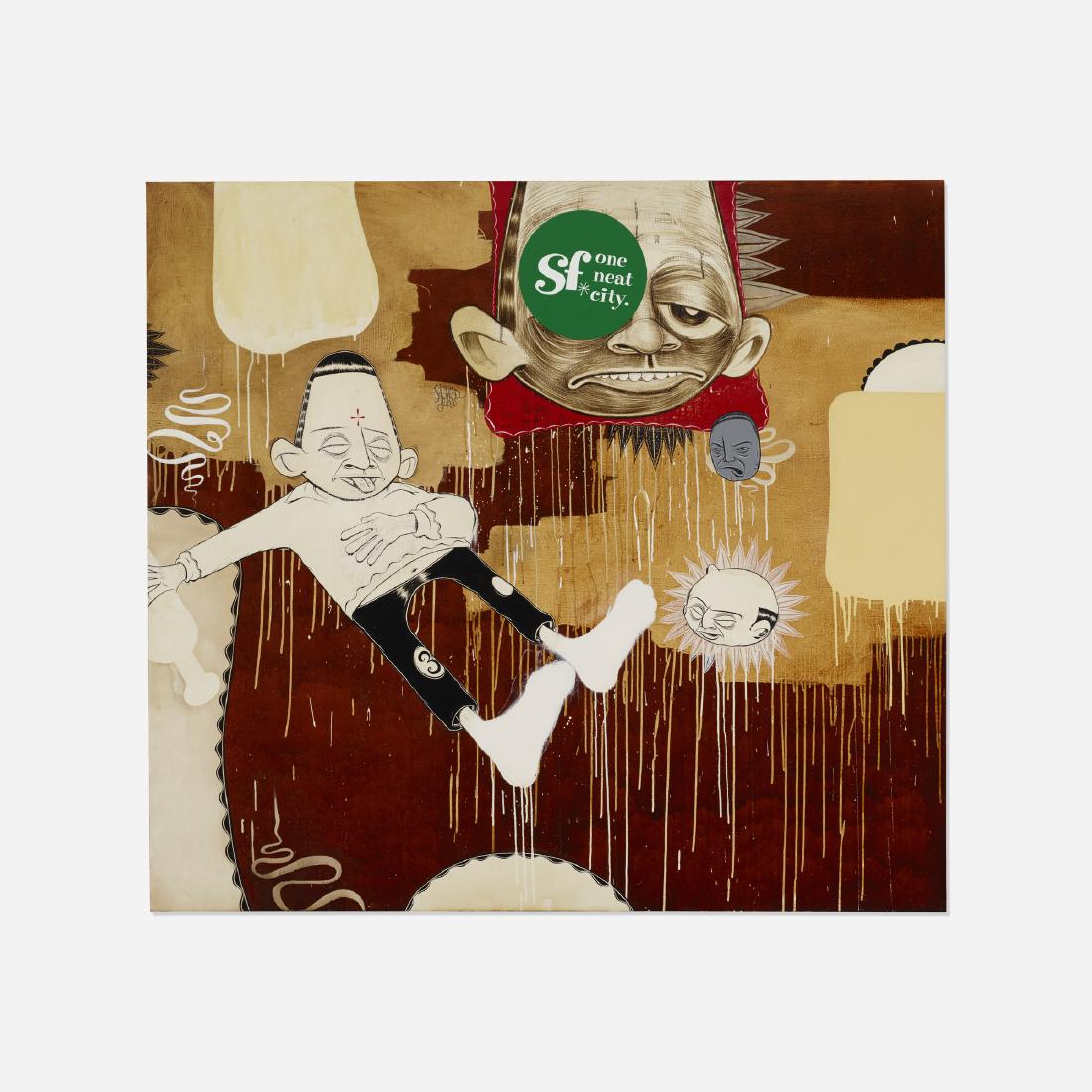 Barry McGee, Untitled #17: Barry McGee Untitled #17 2002acrylic and mixed media on canvas56.25 h × 61.25 w in (143 × 156 cm) Provenance: Gallery Paule Anglim, San Francisco | Private Collection