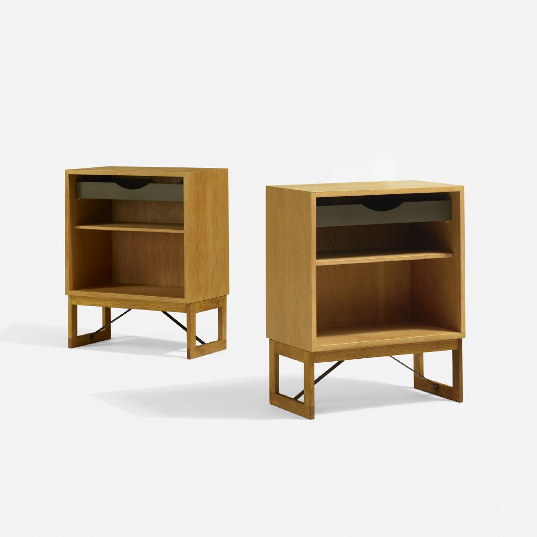 Borge Mogensen, cabinets, pair: Borge Mogensen cabinets, pair Karl Andersson & SonerDenmark / Sweden, c. 1955oak, lacquered wood, enameled steel27 w × 14 d × 33 h in (69 × 36 × 84 cm) Each cabinet