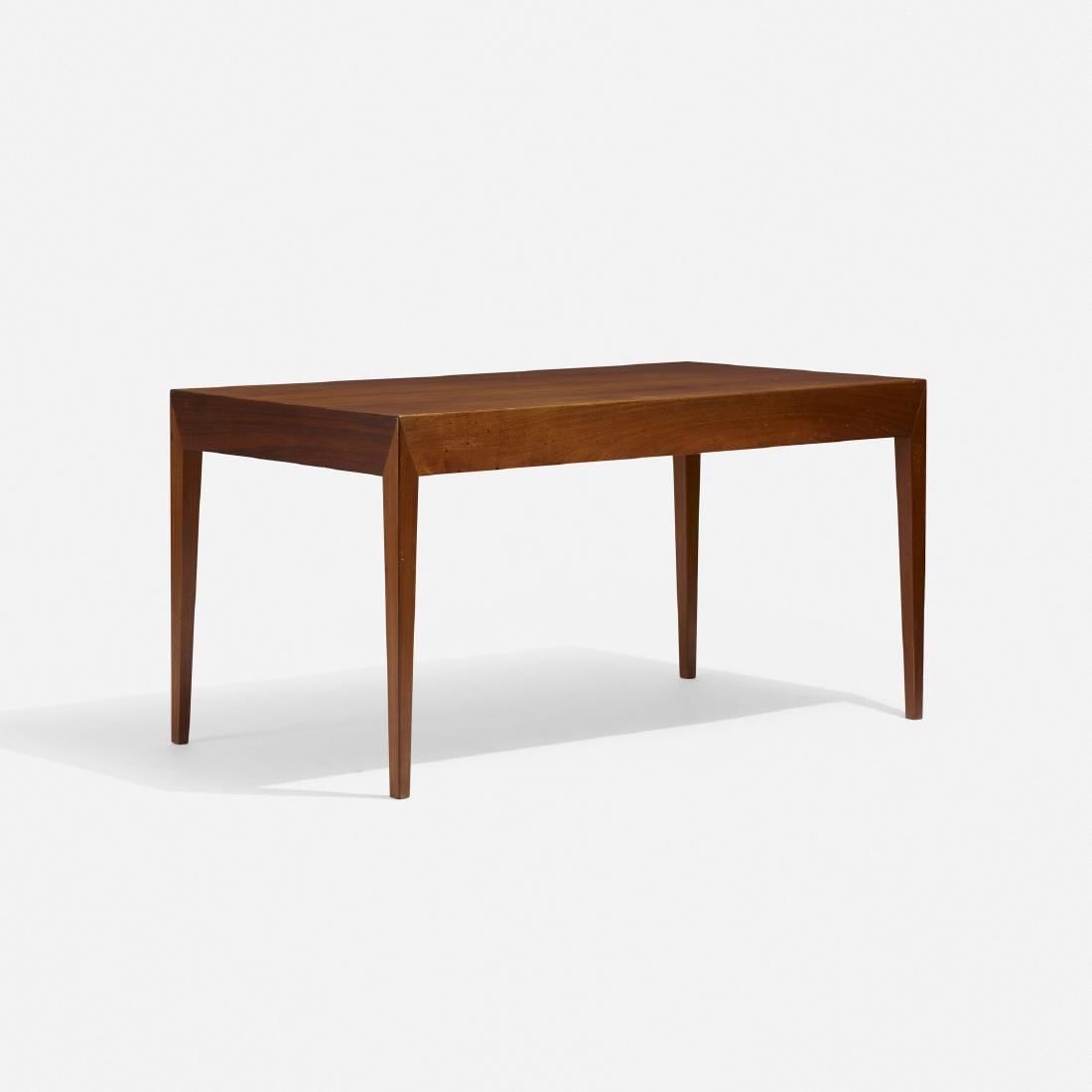 Severin Hansen Jr., desk: Severin Hansen Jr. desk Haslev Mobelsnedkeri A/SDenmark, c. 1941rosewood56.25 w × 29.5 d × 28.75 h in (143 × 75 × 73 cm) Desk features four drawers. Sold with origin