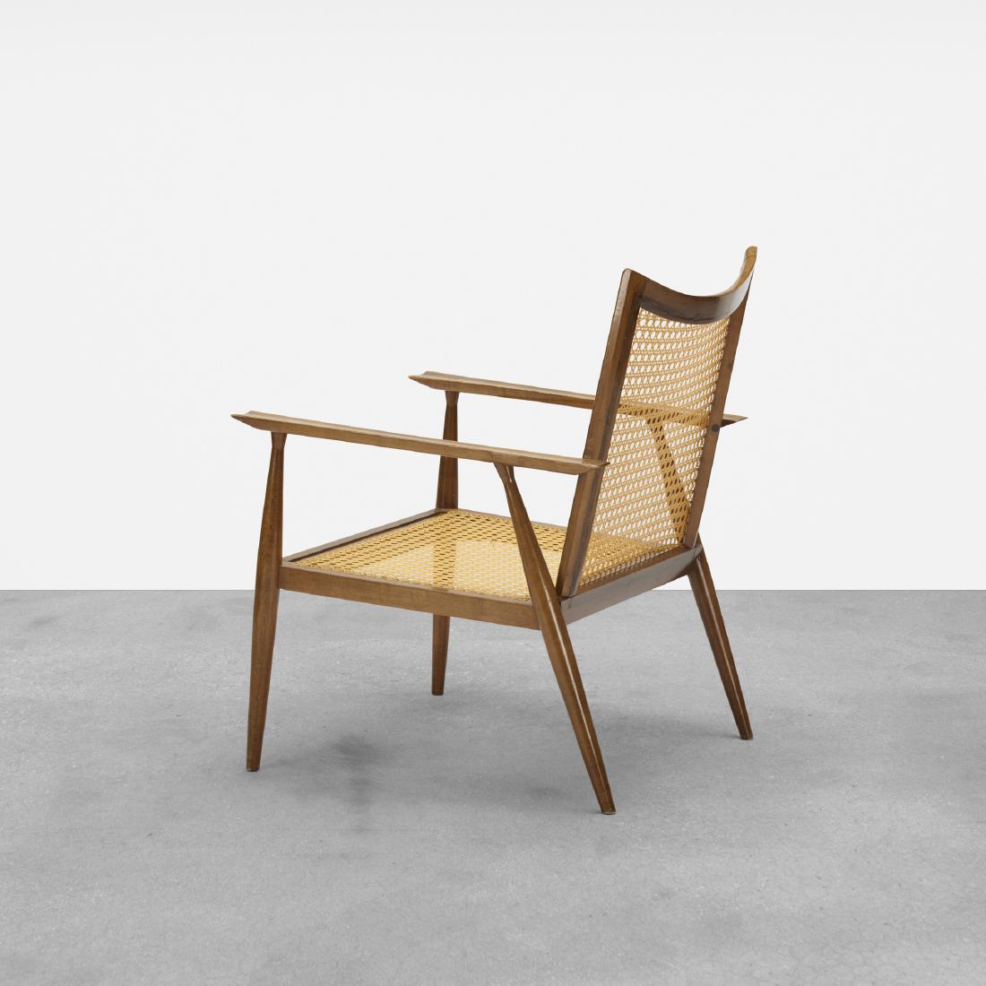 Paul McCobb, Planner Group lounge chair: Paul McCobb Planner Group lounge chair WinchendonUSA, c. 1953stained maple, cane26 w × 28 d × 33 h in (66 × 71 × 84 cm) This Planner Group lounge chair by Pau