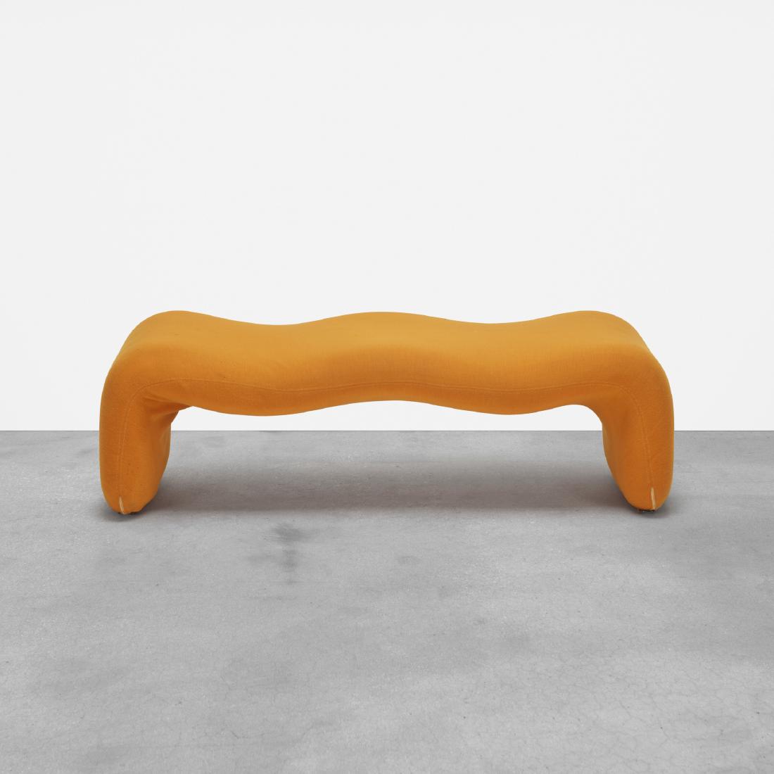 Olivier Mourgue, Djinn bench: Olivier Mourgue Djinn bench Airborne InternationalFrance, 1965upholstery over foam and steel50 w × 22 d × 15 h in (127 × 56 × 38 cm)