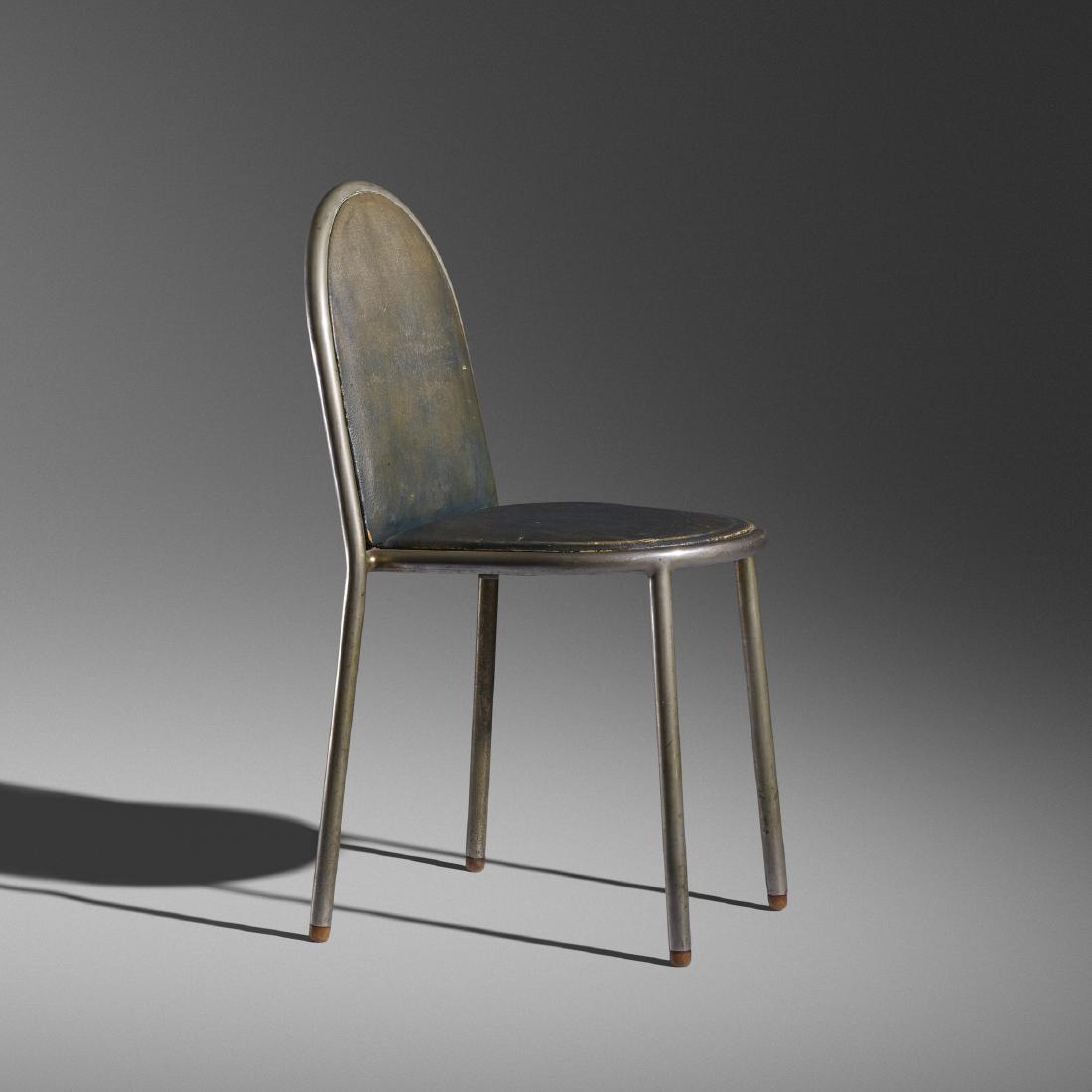 Robert Mallet-Stevens, Rare chair: Robert Mallet-Stevens Rare chair TuborFrance, 1931nickel-plated steel, vinyl, maple17.75 w × 20.25 d × 33 h in (45 × 51 × 84 cm) An example of this chair design can