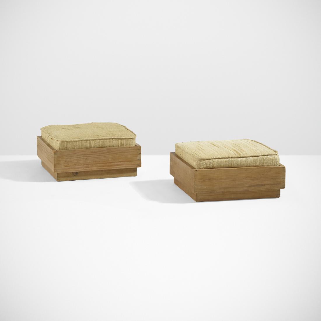 Rudolph M. Schindler, pair of hassocks from the Gingold (1 of 2)