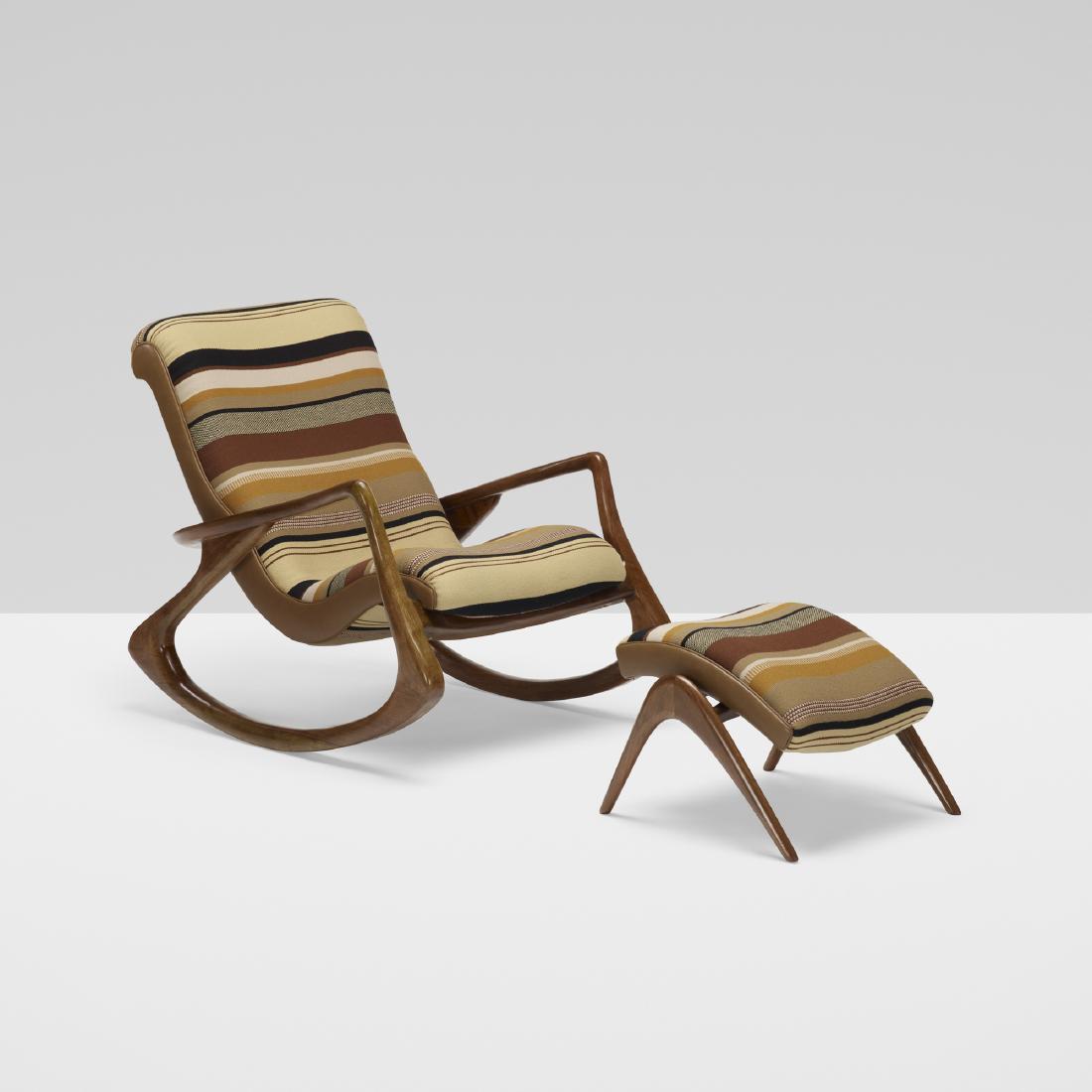 Vladimir Kagan, Sculpted rocking chair and ottoman (1 of 4)