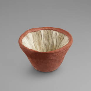 Tanya Aguiniga, Hold 4: Tanya Aguiniga Hold 4 2015terracotta, alpaca fiber4 h × 7.25 dia in (10 × 18 cm) Incised signature and date to underside 'Aguiniga 2015'. This work is unique. Provenanc