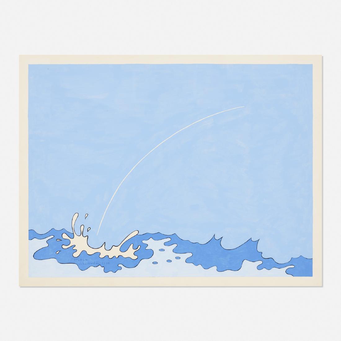 John Wesley, Splash: John Wesley Splash 1979ink and gouache on paper19.75 h × 25.5 w in (50 × 65 cm) Signed, titled and dated to lower left 'Splash John Wesley 1979'. Provenance: C