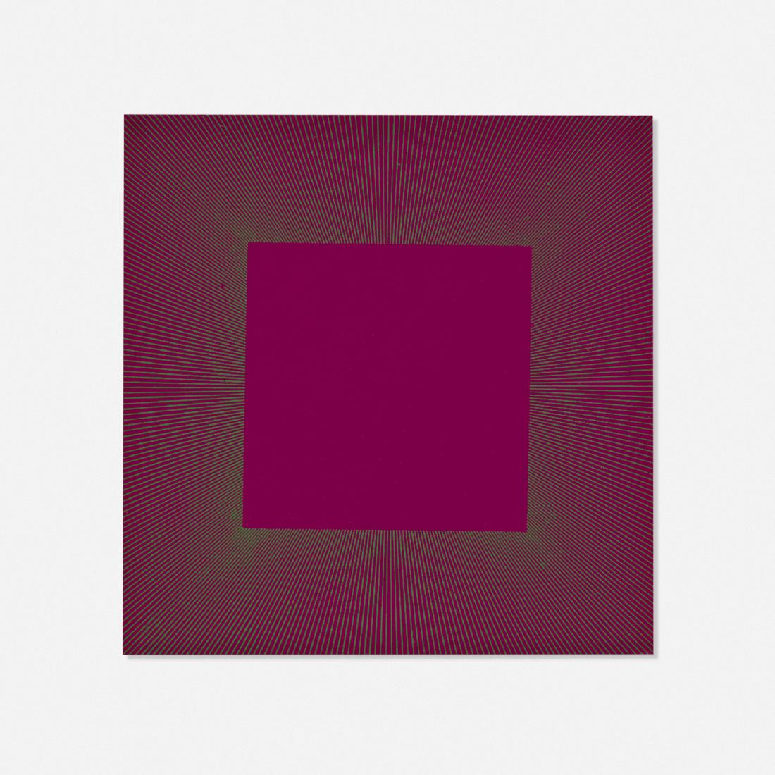 Richard Anuszkiewicz, Untitled (Annual Edition): Richard Anuszkiewicz Untitled (Annual Edition) 1979screenprint on masonite5.25 h × 5.25 w in (13 × 13 cm) Signed and dated to lower right 'RA 79'.