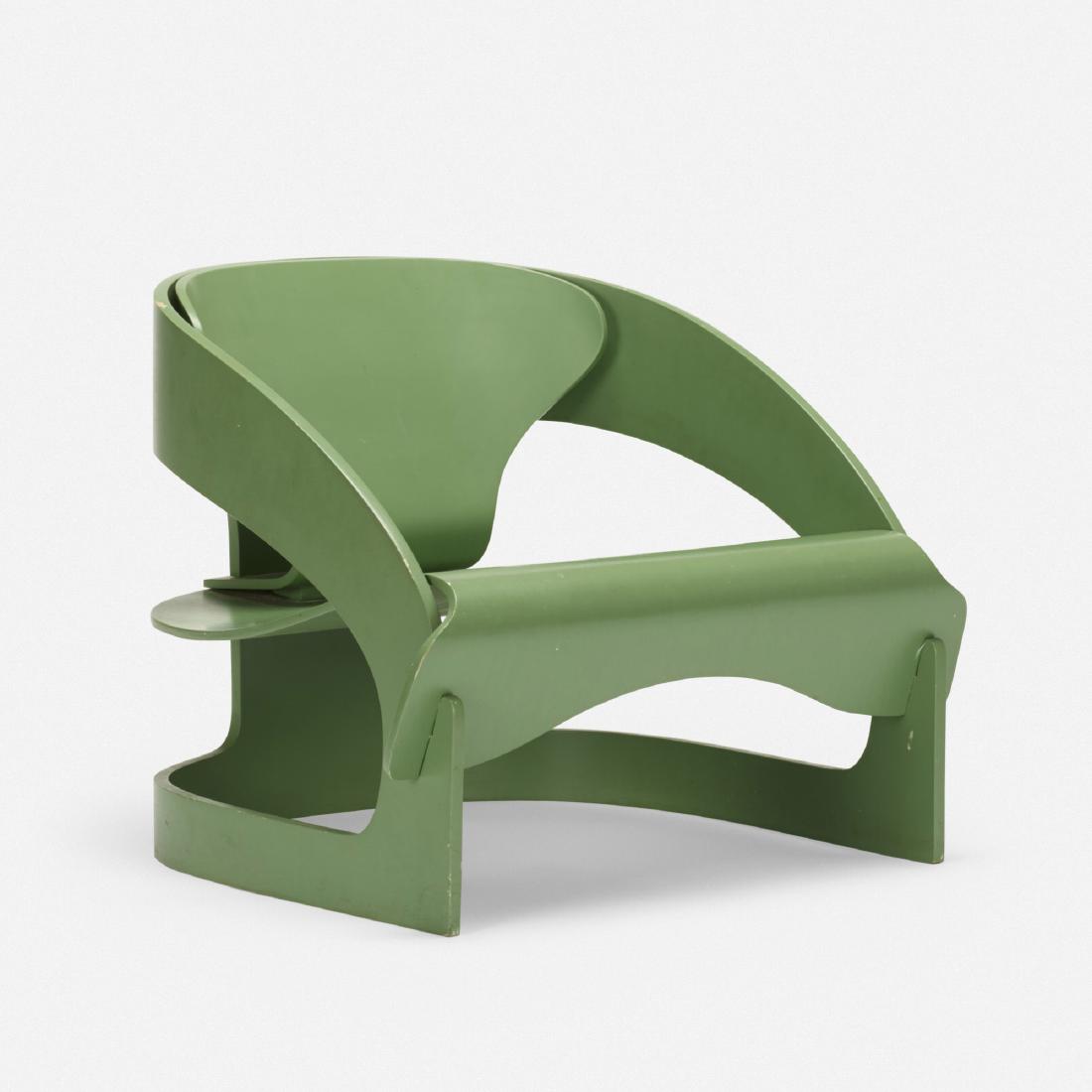 Joe Colombo, 4801 lounge chair: Joe Colombo 4801 lounge chair KartellItaly, 1964lacquered and bent plywood28 w × 26 d × 23 h in (71 × 66 × 58 cm) Literature: Joe Colombo and Ita