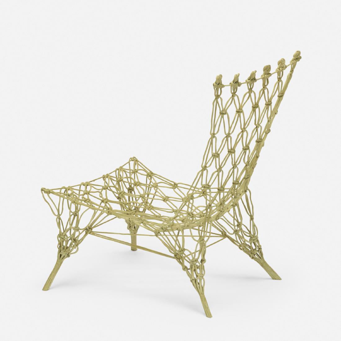 Marcel Wanders, Knotted chair: Marcel Wanders Knotted chair CappelliniThe Netherlands / Italy, 1996carbon and aramid fibers, epoxy resin20.25 w × 25.5 d × 29.25 h in (51 × 65 × 74 cm) This chair w