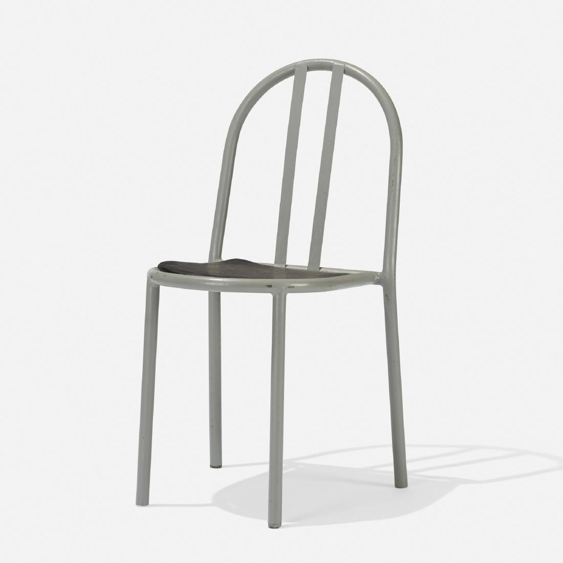 Robert Mallet-Stevens, chair: Robert Mallet-Stevens chair France, c. 1931painted steel, vinyl16 w × 20.5 d × 32.5 h in (41 × 52 × 83 cm) Provenance: Collection of Michael and Gabriel B