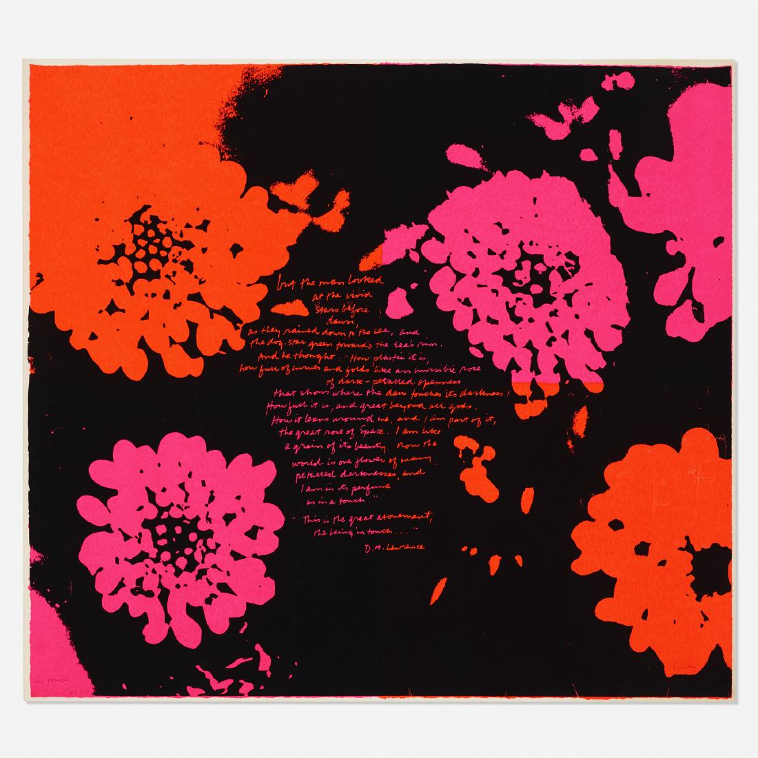 Corita Kent (Sister Mary Corita), In Touch: Corita Kent (Sister Mary Corita) In Touch 1969 screenprint on paper 22.5 h × 25 w in (57 × 63 cm) Sheet measures: 23 h x 25.5 w inches. Signed, titled and numbered to lower edg