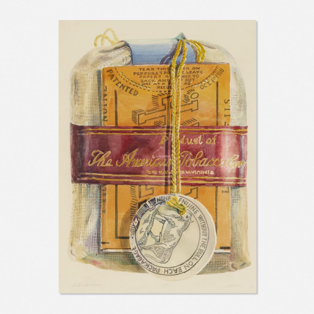 Don Nice, Bull Durham: Don Nice Bull Durham 1970watercolor on paper30.5 h × 22.5 w in (77 × 57 cm) Signed, titled and dated to the lower edge 'Bull Durham 11/70 Nice'. Provenance: Al