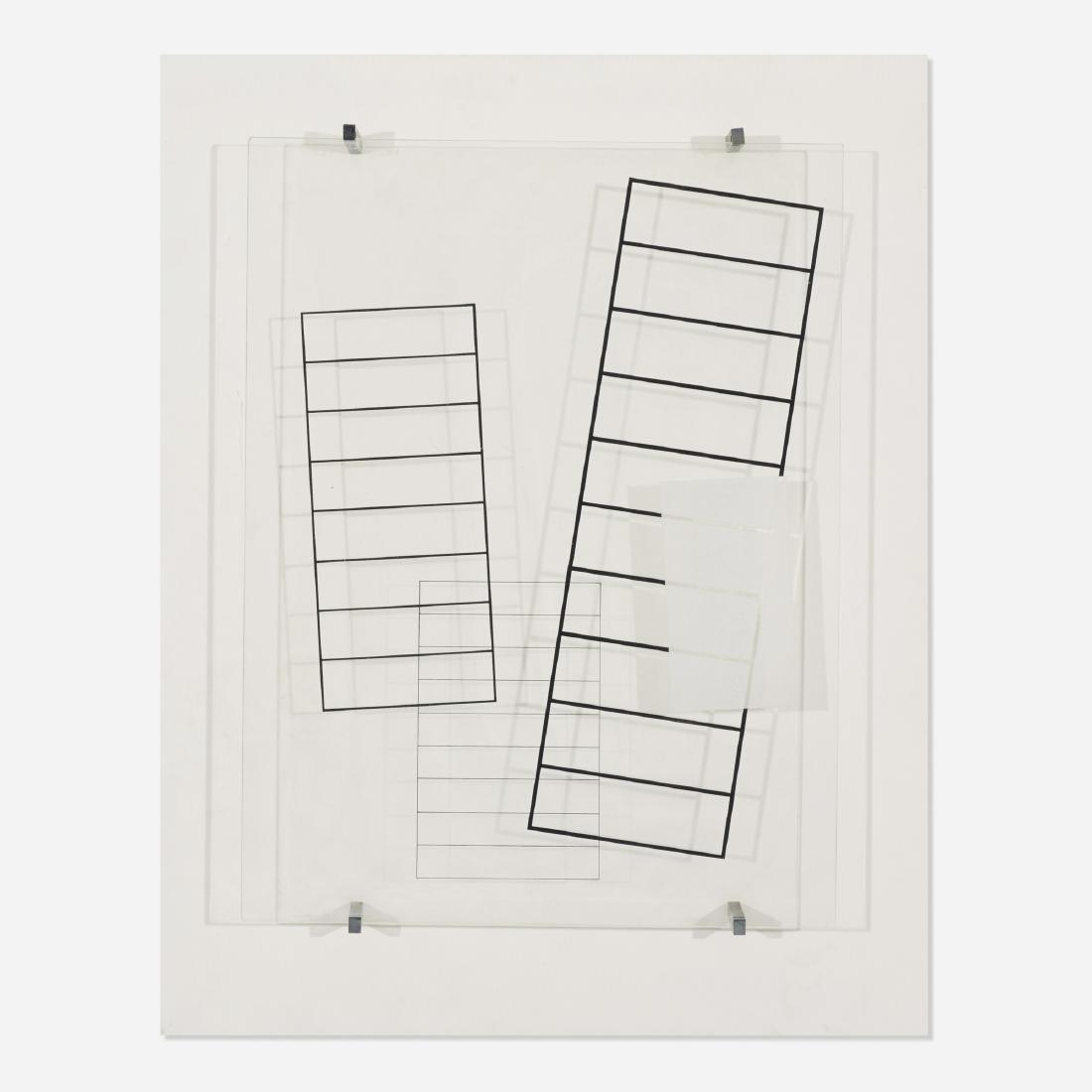 Angelo Testa, The Ladders: Angelo Testa The Ladders 1946screenprint on acrylic, lacquered wood, aluminum31.5 h × 24 w × 4.5 d in (80 × 61 × 11 cm) Provenance: Collection of Edgar Ba