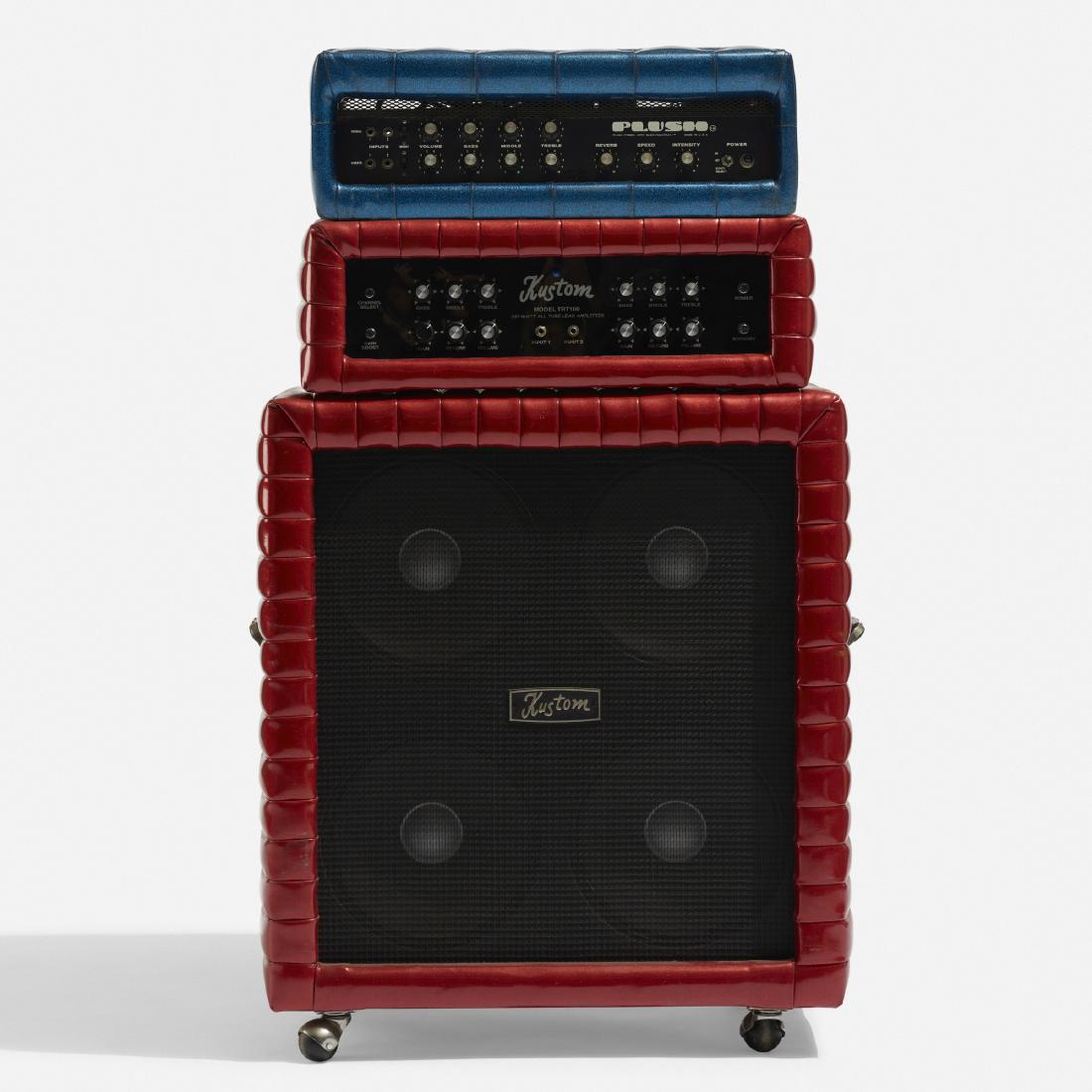 Kustom, TRT100 amplifier, cabinet and Plush P1000S: Kustom TRT100 amplifier and cabinet and Plush P1000S amplifier USA, Late 1960s/1999-2001 vinyl, plastic, steel, acrylic, aluminum 29.5 w × 15 d × 41.5 h in (75 × 38 × 105 cm)