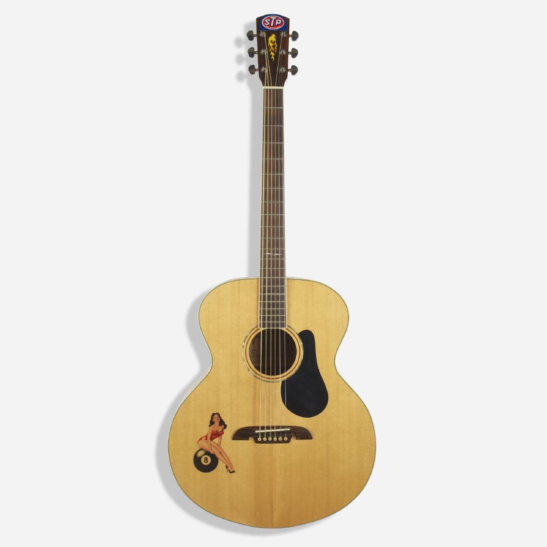 Alvarez, ABT60 baritone guitar: Alvarez ABT60 baritone guitar China later production lacquered wood, steel, chrome, plastic, pearloid, rosewood 17 w × 5 d × 43.5 h in (43 × 13 × 110 cm) Serial number: E111