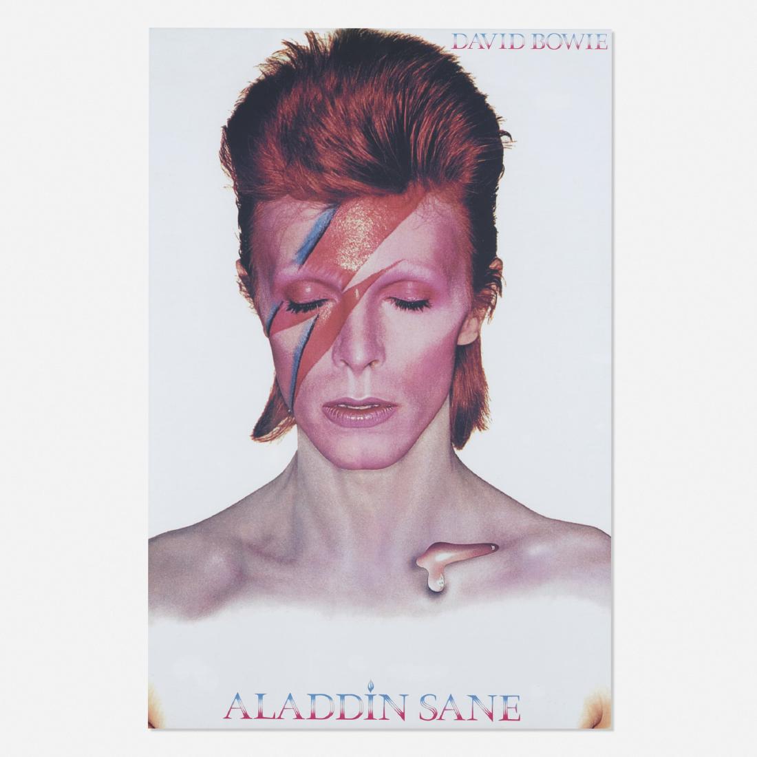 David Bowie: Alladin Sane poster: David Bowie: Alladin Sane poster c. 1973 / printed lateroffset lithograph on paper35.5 h × 24 w in (90 × 61 cm)