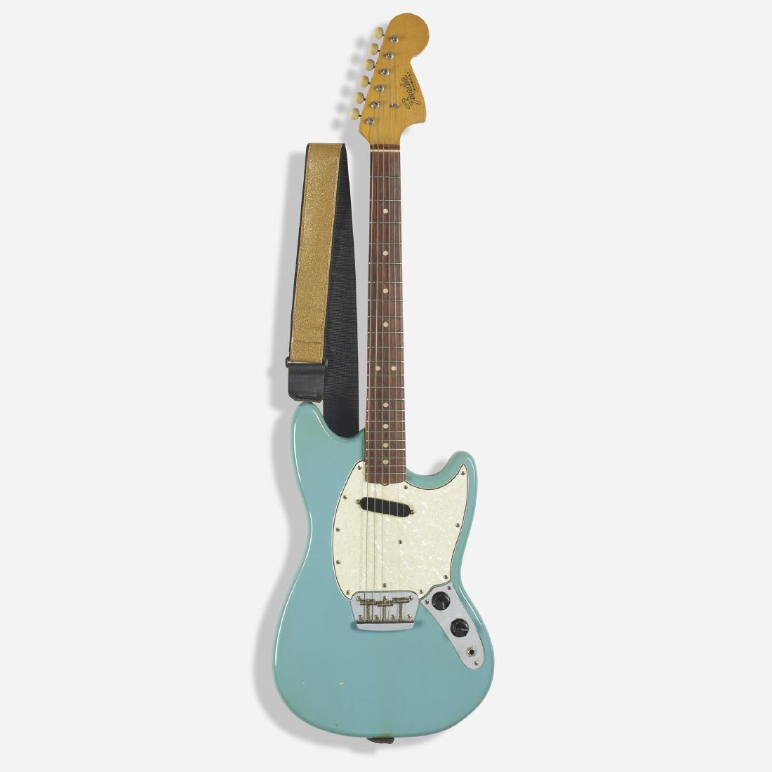 Fender, 1966 Musicmaster II electric guitar: Fender 1966 Musicmaster II electric guitar 1966 lacquered wood, steel, chrome-plated steel, plastic, maple, rosewood 12.25 w × 2 d × 39.5 h in (31 × 5 × 100 cm) Serial numbe