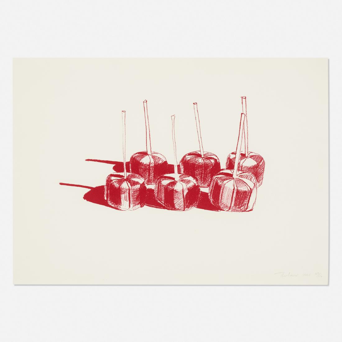 Wayne Thiebaud, Suckers State II: Wayne Thiebaud Suckers State II 1968lithograph on paper16 h × 21.75 w in (41 × 55 cm) Signed, titled and numbered to lower right 'Thiebaud State II 133/150'. This work is number 133 f