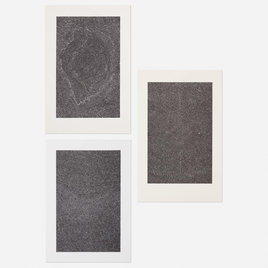 Bruce Conner, Untitled (three works): Bruce Conner Untitled (three works) c. 1970lithograph on paper11 h × 7.25 w in (28 × 18 cm) Additional works measure: 10.75 h x 7.25 w inches and 10.25 h x 7.25 w inches.