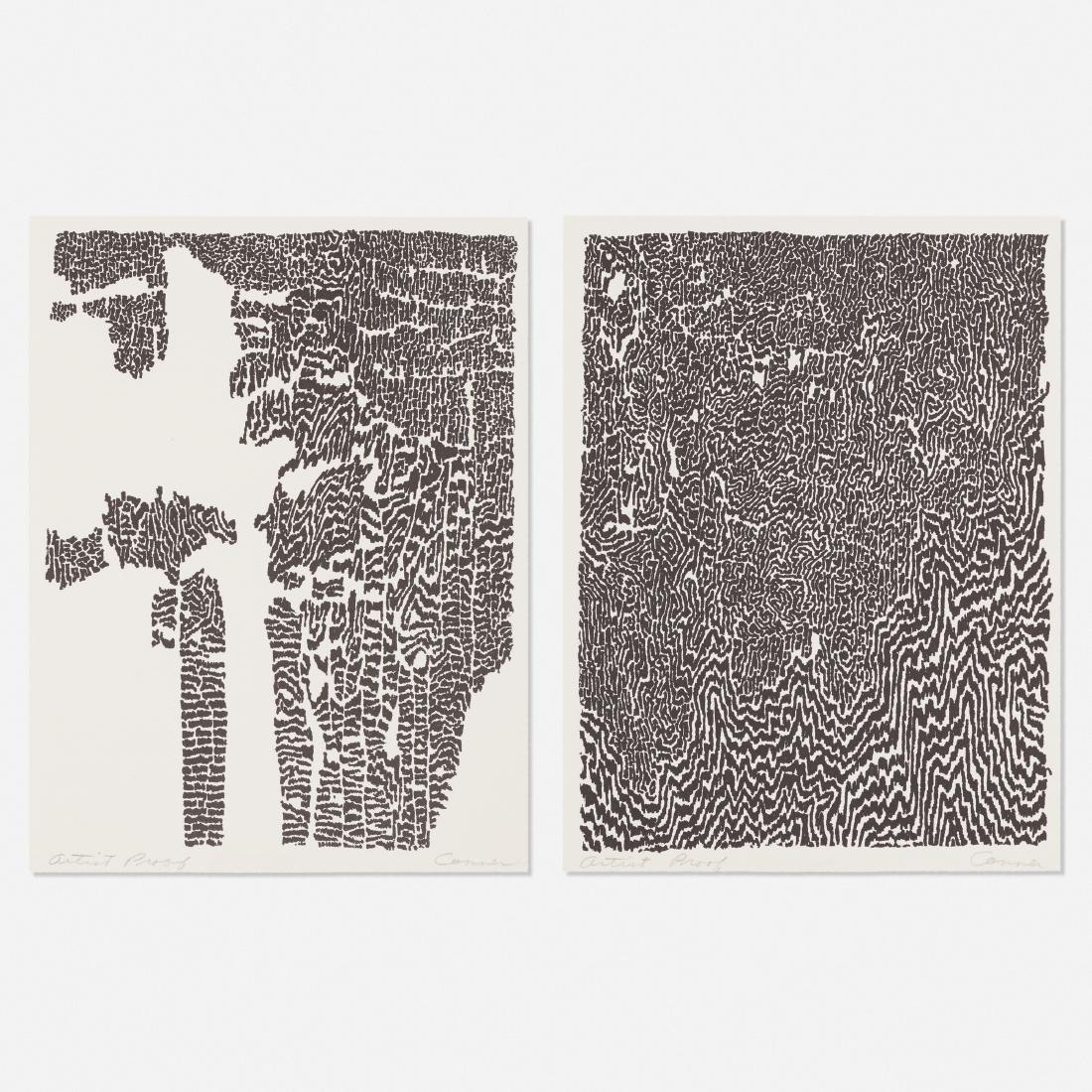 Bruce Conner, Untitled (two works): Bruce Conner Untitled (two works) lithograph on paper8 h × 6 w in (20 × 15 cm) Signed and numbered to lower edge of each work ‘Artist Proof Conner'. These works are artist's proofs.