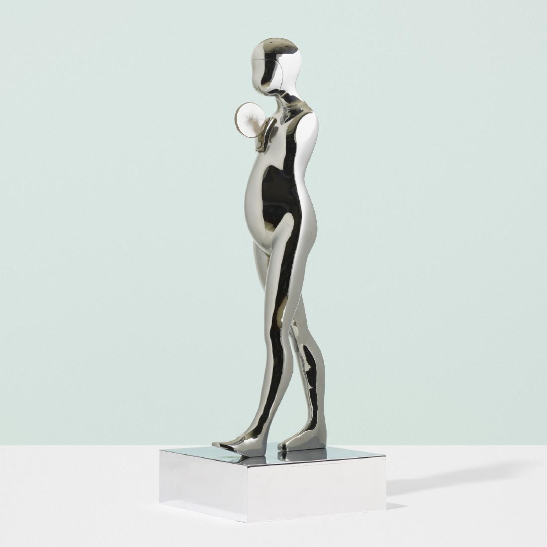 Ernest Trova, Falling Man (Walking Figure with Disc): Ernest Trova Falling Man (Walking Figure with Disc) 1966chrome-plated bronze26 h × 9 w × 9 d in (66 × 23 × 23 cm) Impressed artist's cypher, number and date to lower edge