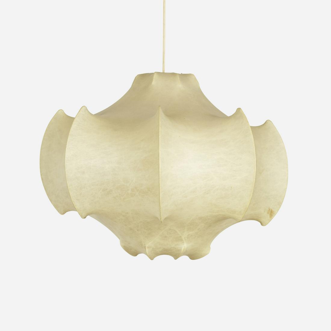 Achille and Castiglioni, Viscontea hanging lamp: Achille and Pier Giacomo Castiglioni Viscontea hanging lamp FlosItaly, 1960sprayed fiberglass over metal frame27 dia × 21 h in (69 × 53 cm) Literature: Achil