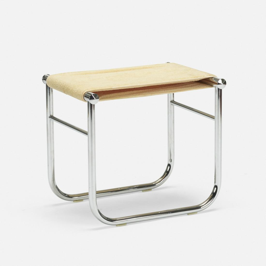 Le Corbusier, Perriand, and Jeanneret, LC9 Bath Stool: Le Corbusier, Charlotte Perriand, and Pierre Jeanneret LC9 Bath Stool CassinaItaly 1928 / c. 2000chrome-plated steel, terry cloth20 w × 15 d × 19 h in (51 × 38 × 48 cm)