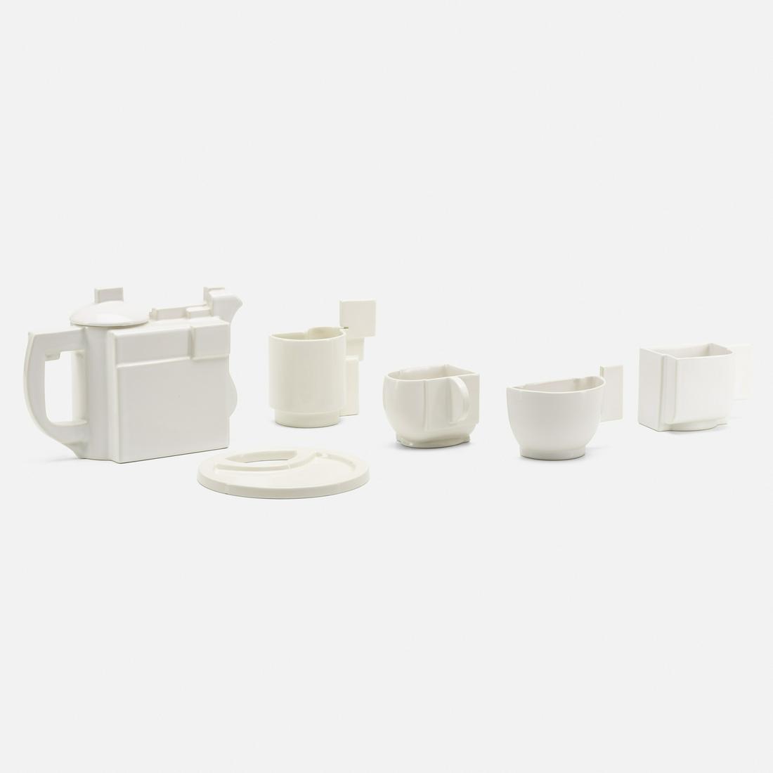 After Kazimir Malevich, Suprematist Tea Service: After Kazimir Malevich Suprematist Tea Service Robert M. Bozak Russia, 1918 / 1988 glazed porcelain Stamped to underside of the teapot 'Design Malevich 1918 © Robert M. Bozak 1988 number 15/200'. T