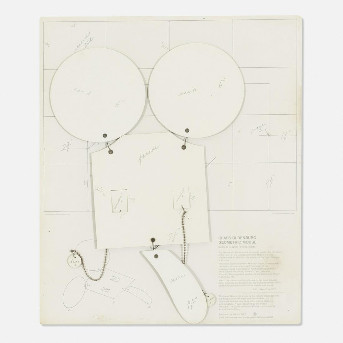 Claes Oldenburg, Geometric Mouse, Scale-D "Home-made": Claes Oldenburg Geometric Mouse, Scale-D "Home-made" 1971offset lithograph on die-cut paper with stainless steel wire hinges and beads19.5 h × 16.5 w × 1/4 d in (50 × 42 × 3 cm
