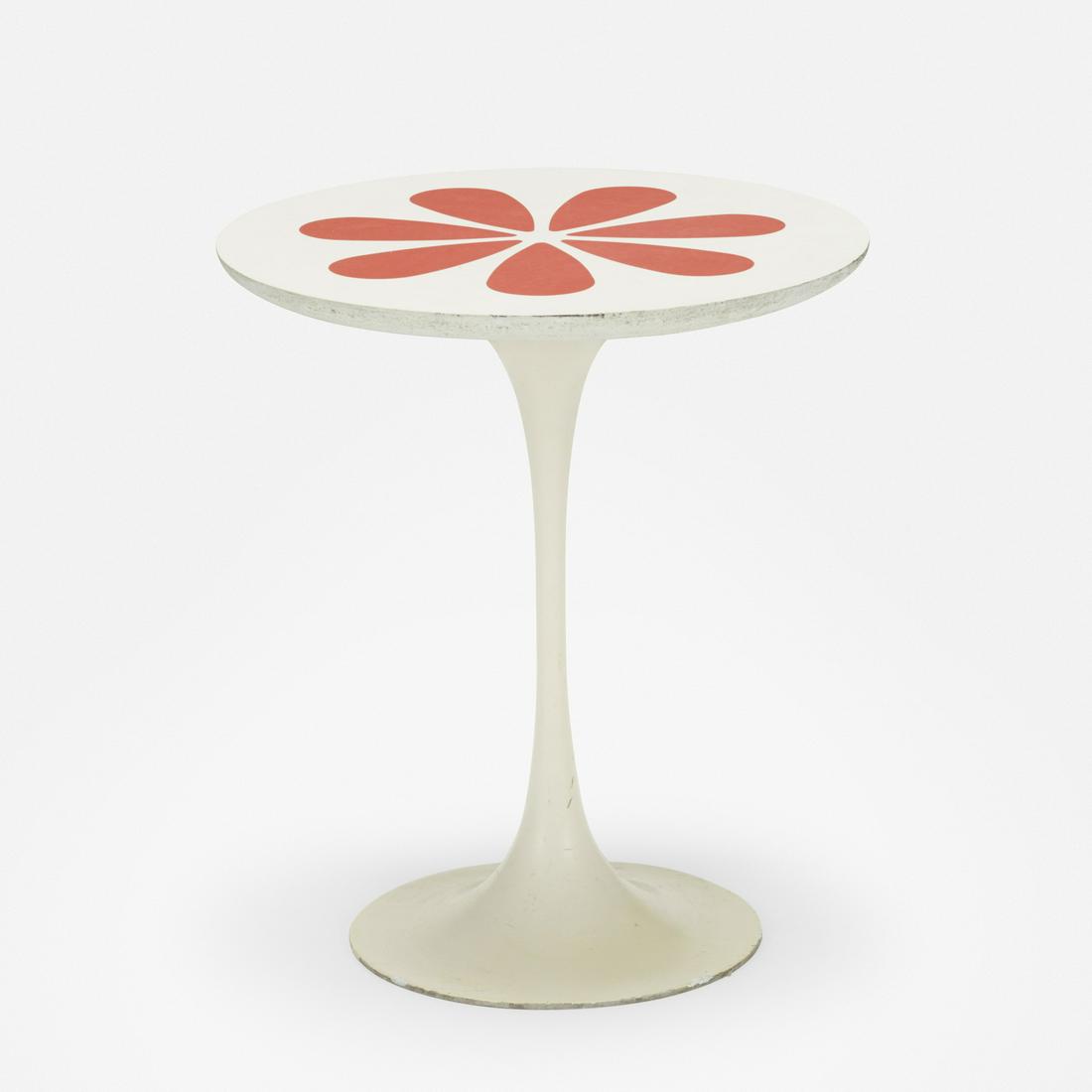 Howard McNab and Don Savage, occasional table: Howard McNab and Don Savage occasional table Peter Pepper ProductsUSA, 1961lacquered wood, enameled aluminum17.5 dia × 20 h in (44 × 51 cm)