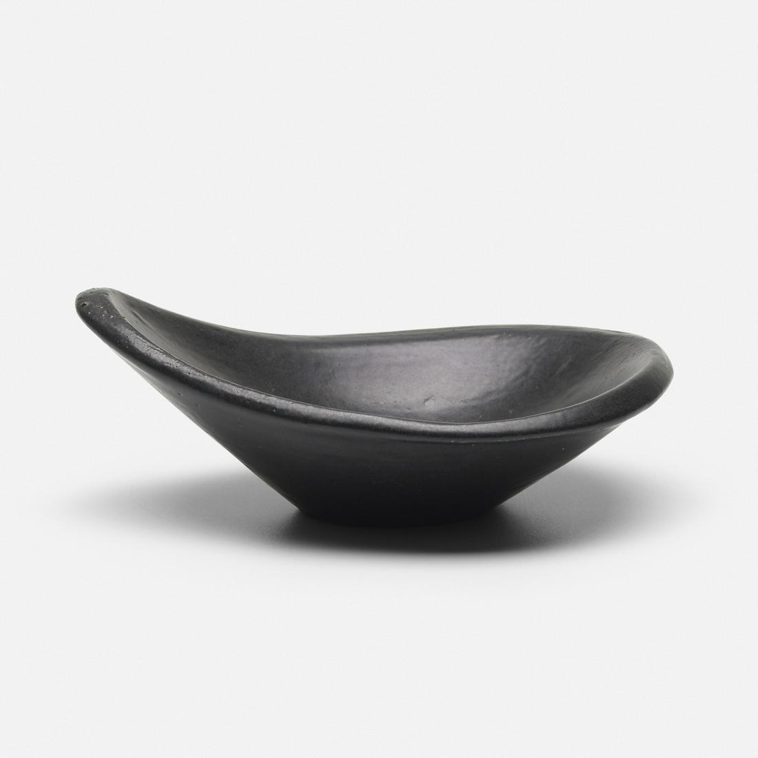 Jade Snow Wong, bowl: Jade Snow Wong bowl c. 1950glazed stoneware6.5 w × 5 d × 2.5 h in (17 × 13 × 6 cm) Signed to underside 'Jade Snow Wong 210 San Francisco'.