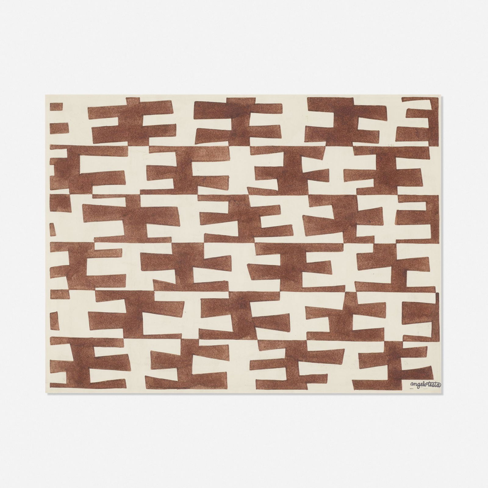 Angelo Testa, Untitled: Angelo Testa Untitled c. 1950watercolor on paper13.25 h × 17.25 w in (34 × 44 cm) Signed to lower right 'Angelo Testa'.