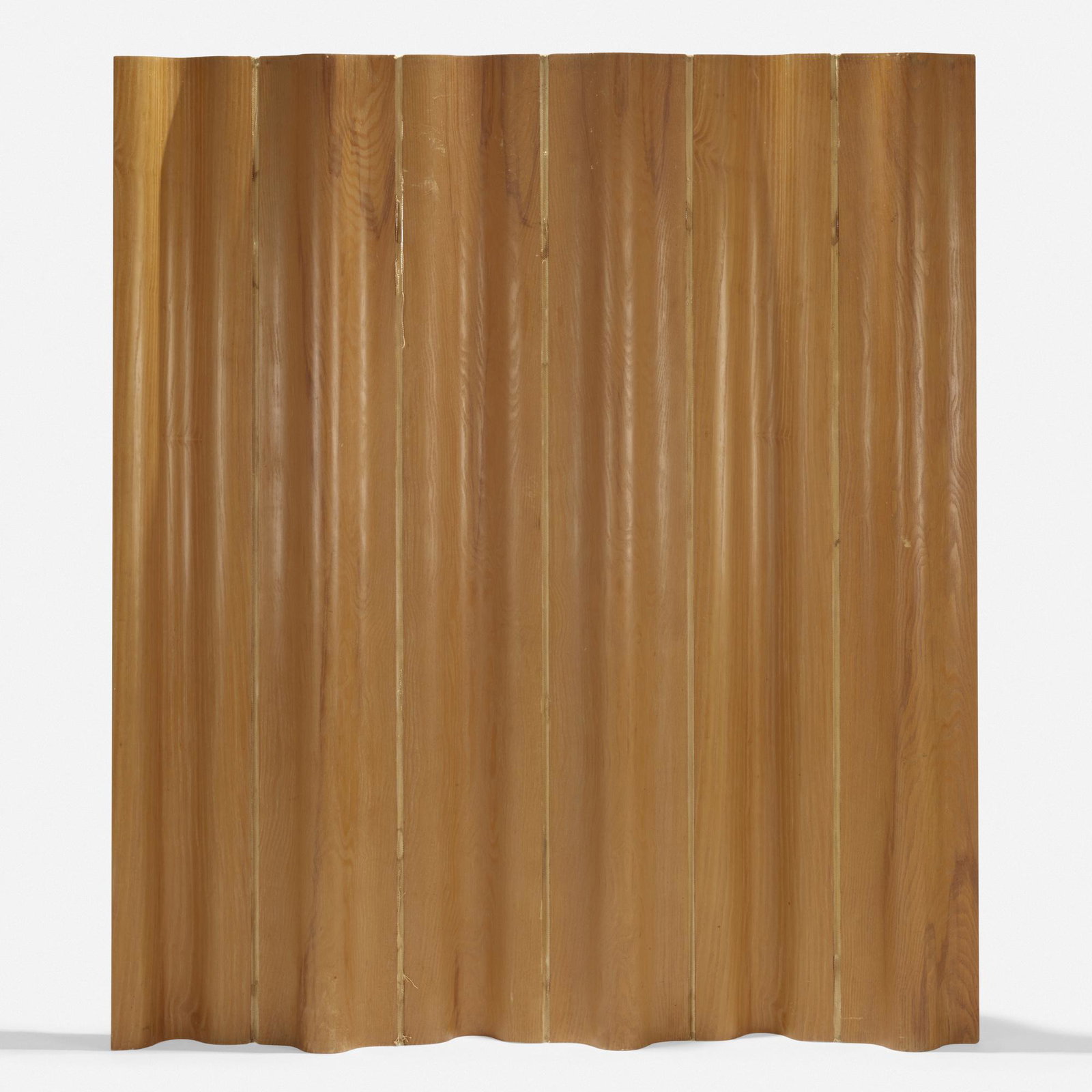 Charles and Ray Eames, FSW-6: Charles and Ray Eames FSW-6 USA, 1946 / 1955 walnut plywood, canvas 60 w × 3 d × 68 h in (152 × 8 × 173 cm) Literature: Eames Design: The Work of the Off