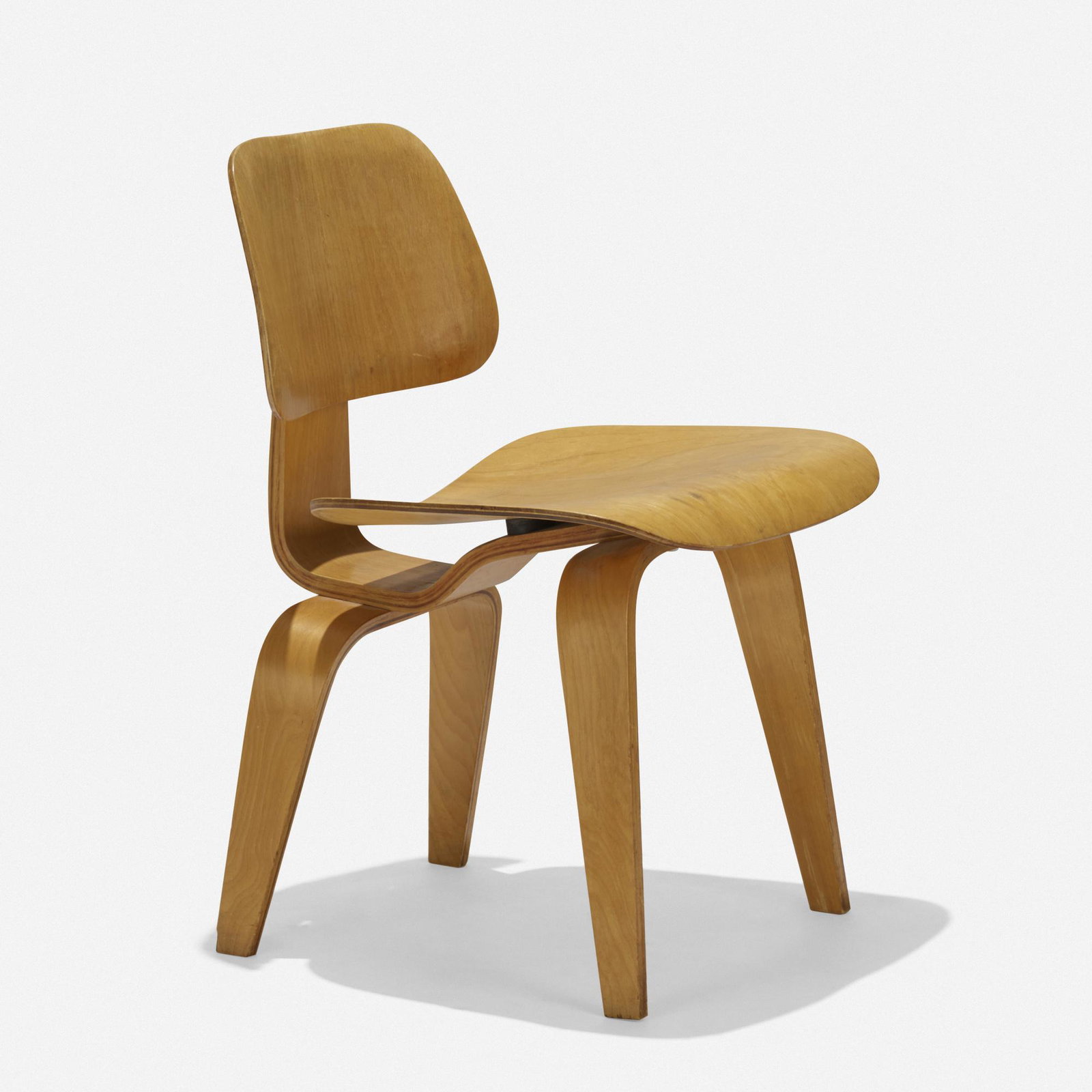 Charles and Ray Eames, DCW: Charles and Ray Eames DCW Evans Products/Herman Miller USA, 1945 birch plywood, rubber 19.25 w × 22 d × 29 h in (49 × 56 × 74 cm) Decal manufacturer's label to undersid
