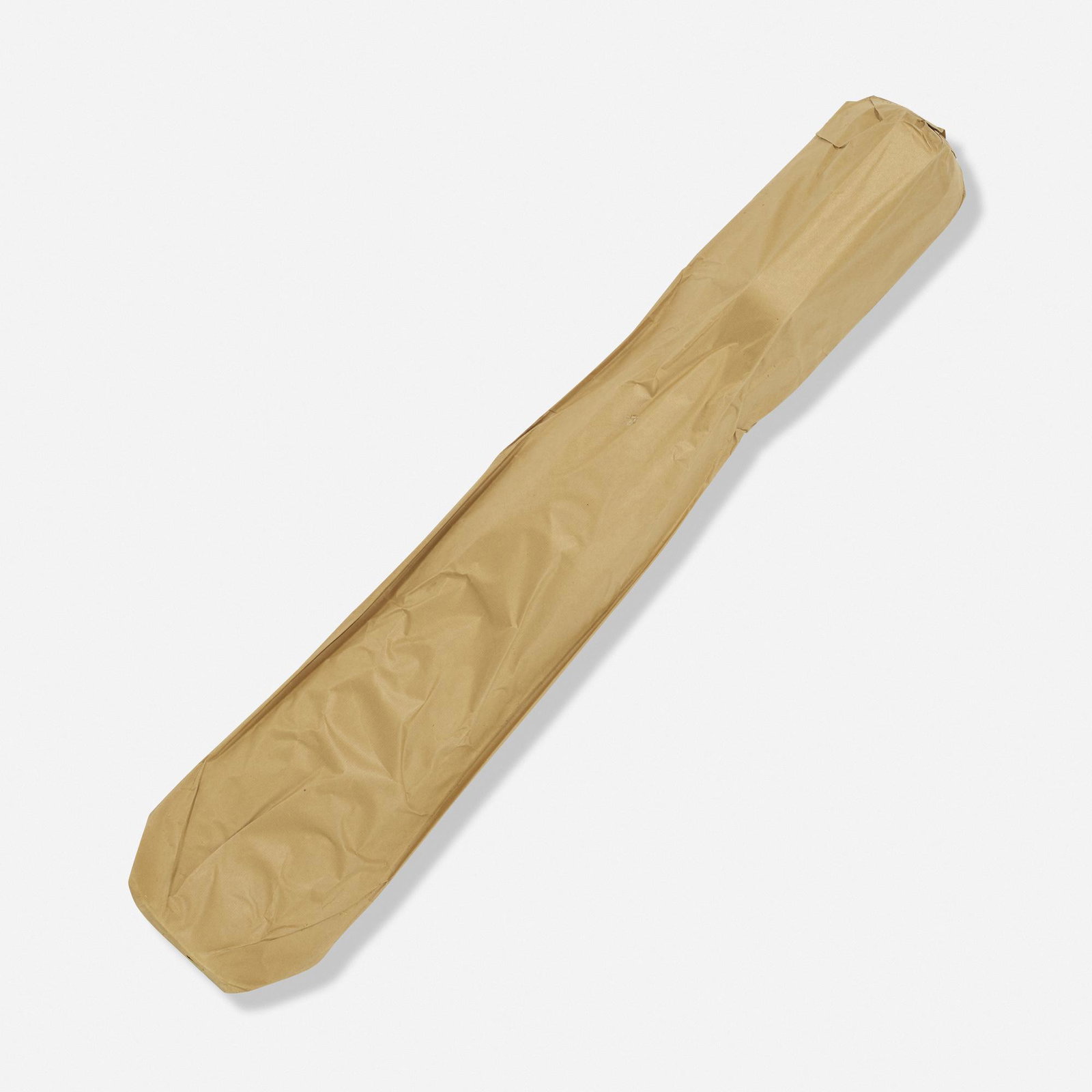 Charles and Ray Eames, leg splint: Charles and Ray Eames leg splint Evans Products USA, 1943 molded mahogany plywood 8 w × 4 d × 43 h in (20 × 10 × 109 cm) Printed manufacturer's label to on packaging '1