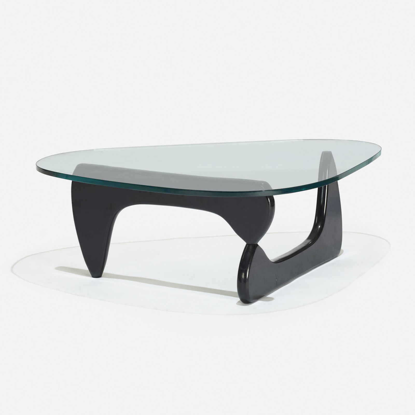 Isamu Noguchi, coffee table, model IN-50: Isamu Noguchi coffee table, model IN-50 Herman MillerUSA, 1944lacquered wood, glass50 w × 36 d × 16 h in (127 × 91 × 41 cm) Literature: Isamu Nog