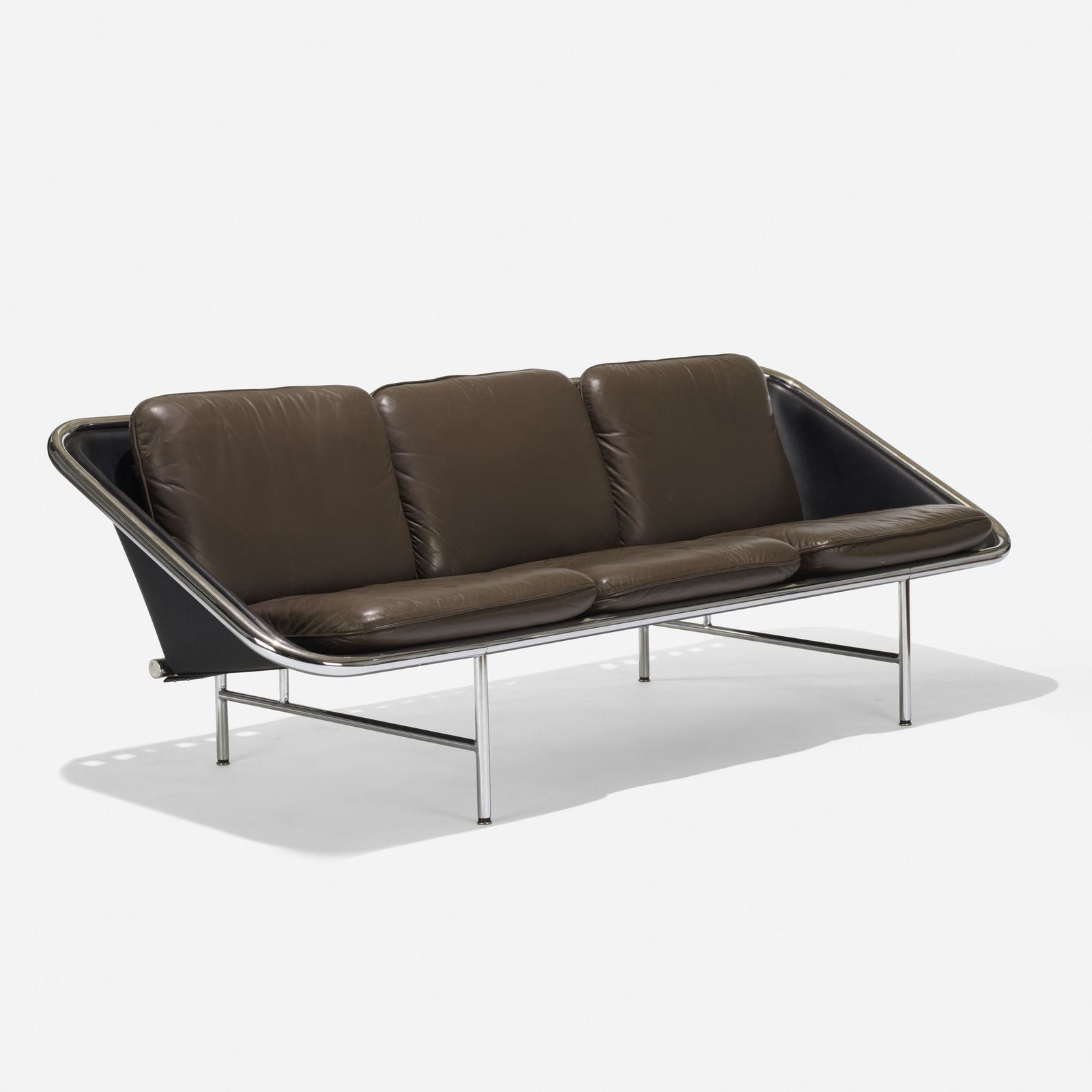 George Nelson & Associates, Sling sofa, model 6832: George Nelson & Associates Sling sofa, model 6832 Herman MillerUSA, 1963chrome-plated steel, leather, rubber87 w × 32 d × 29 h in (221 × 81 × 74 cm) Literatu