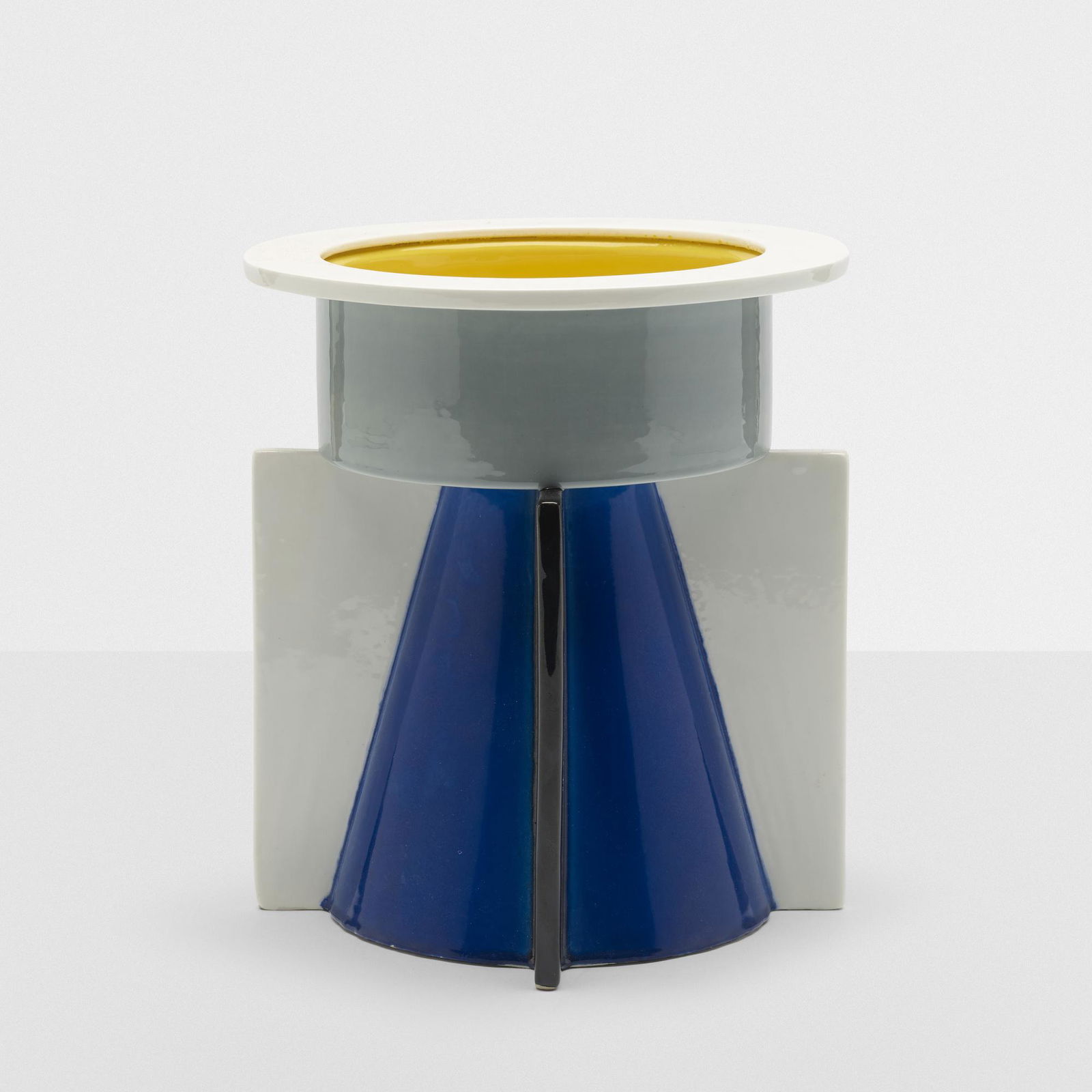 Gerard Taylor, Niger vase: Gerard Taylor Niger vase Flavia for MemphisUnited Kingdom / Italy, 1983glazed stoneware9.5 dia × 10.5 h in (24 × 27 cm) Glazed signature to underside 'G. Taylor Memphis Milano F